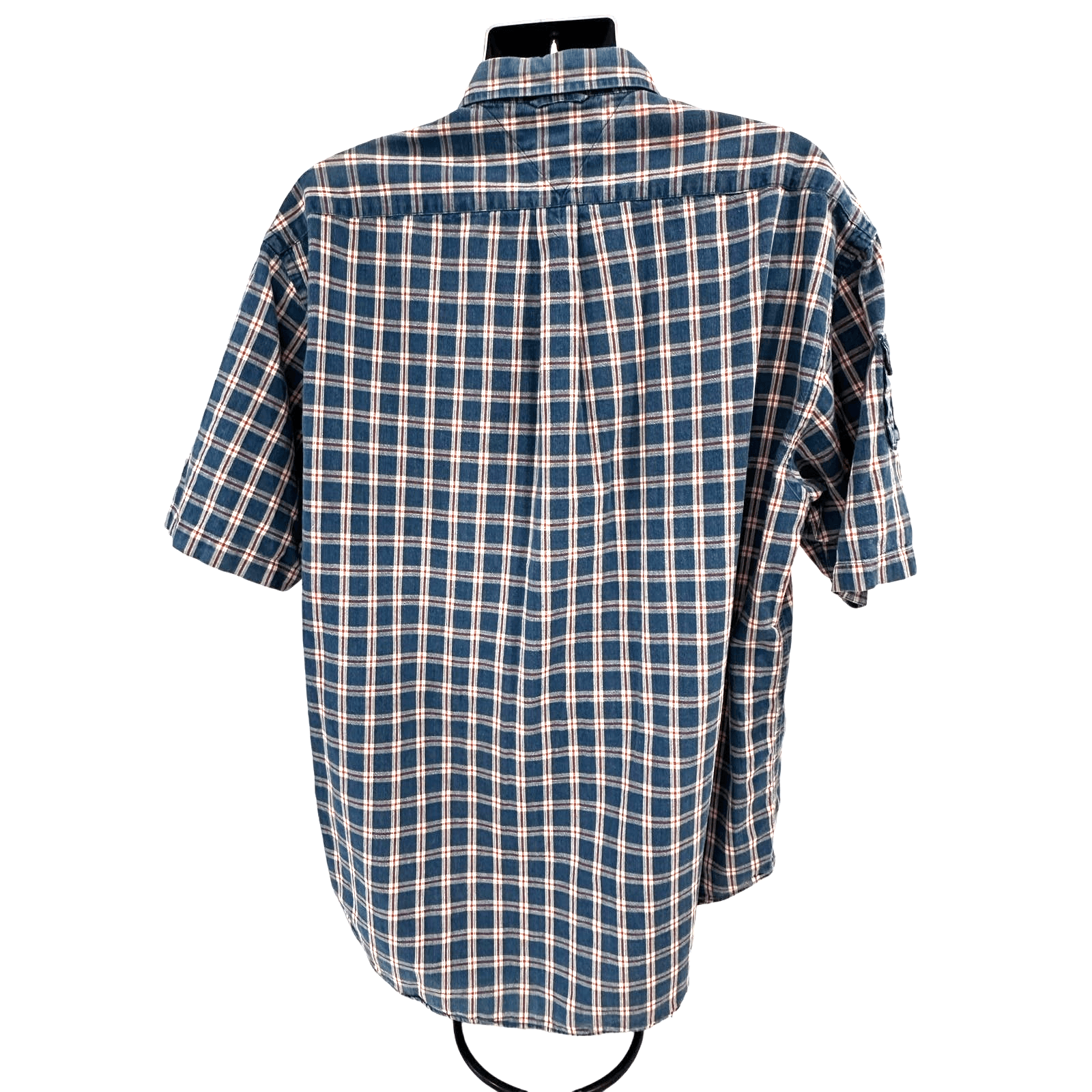 Tommy Hilfiger Men’s Red White Blue Plaid Button-Down Shirt-XL - Thumbnail 2