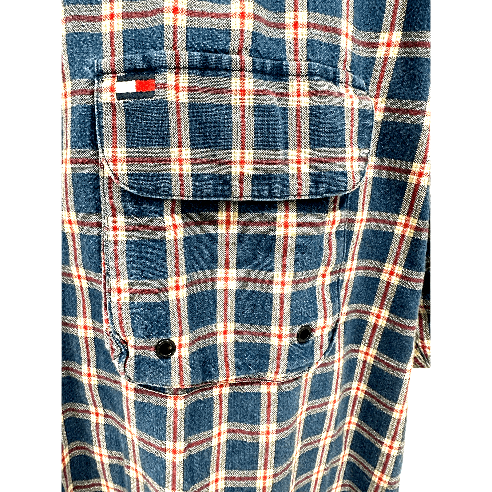 Tommy Hilfiger Men’s Red White Blue Plaid Button-Down Shirt-XL - Thumbnail 7