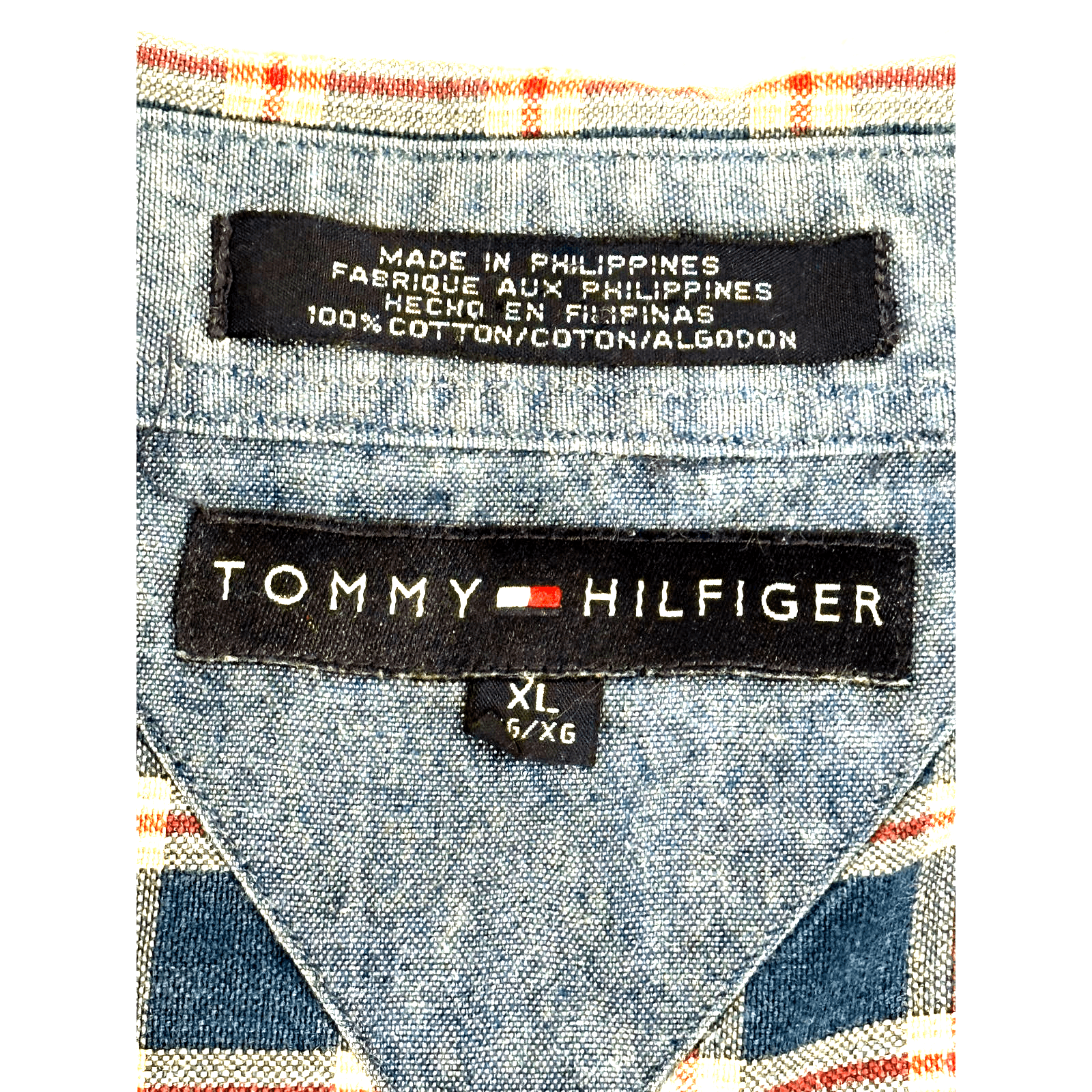 Tommy Hilfiger Men’s Red White Blue Plaid Button-Down Shirt-XL - Thumbnail 6