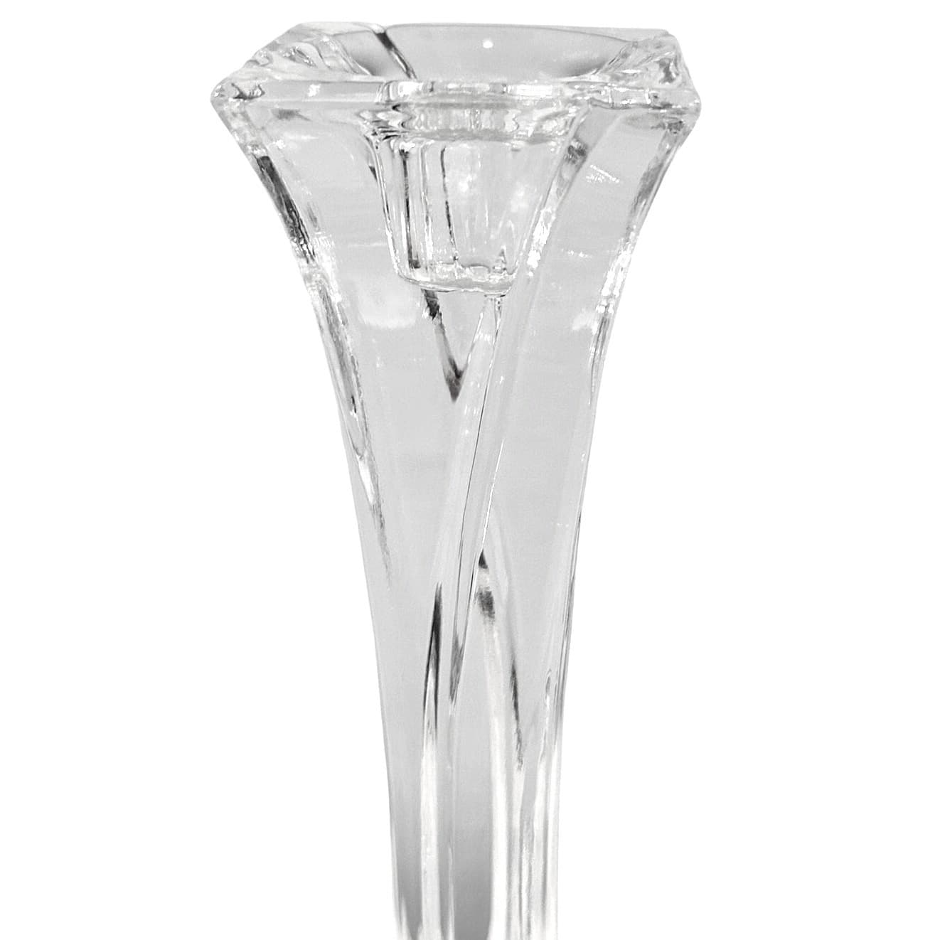 Delomb Toscany Stately Elegant 24% Lead Crystal Pair of 10" Candlesticks-Mint - Thumbnail 3