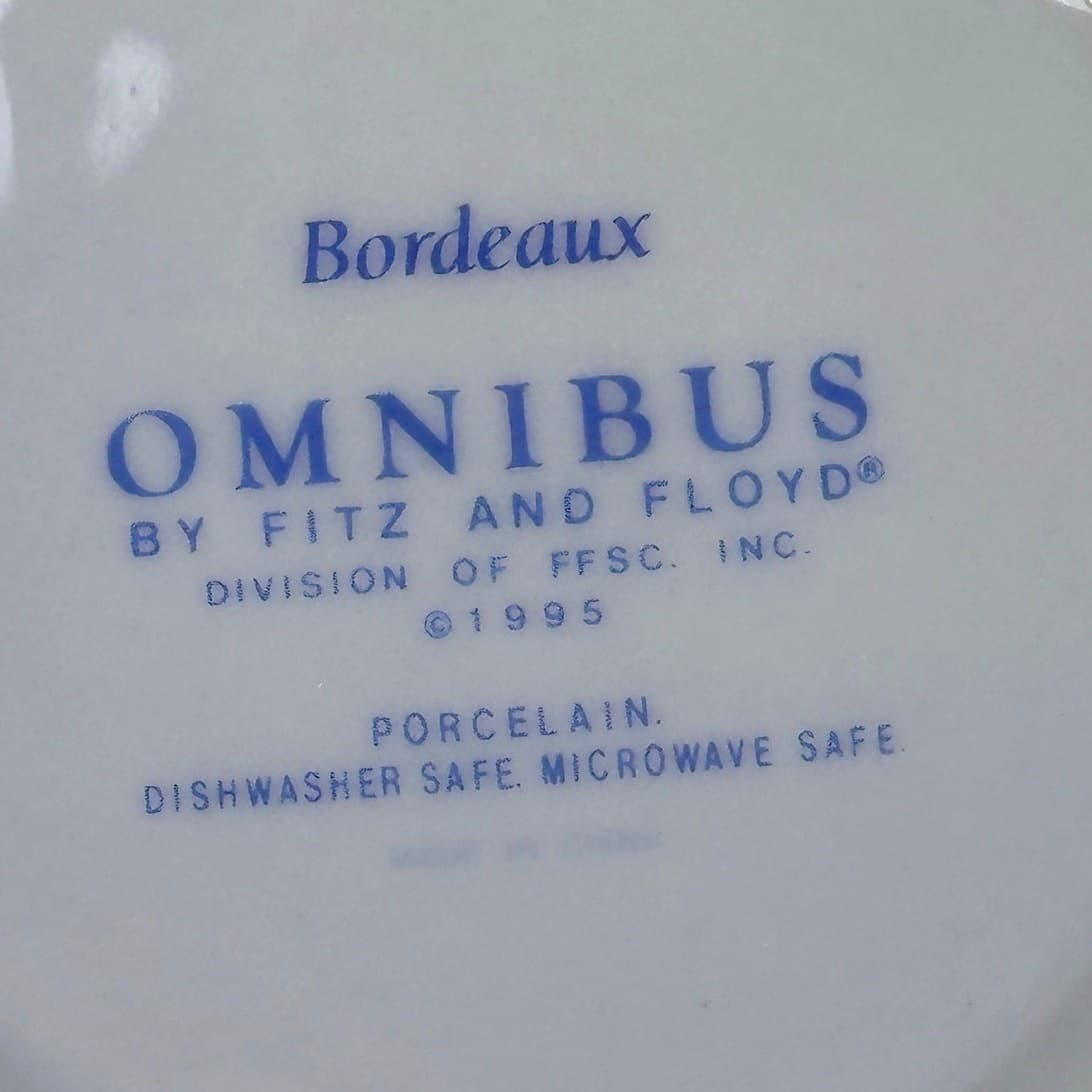 Fitz & Floyd Omnibus Bordeaux Vintage Flat Cup and Saucer-Set of 6 - Thumbnail 7