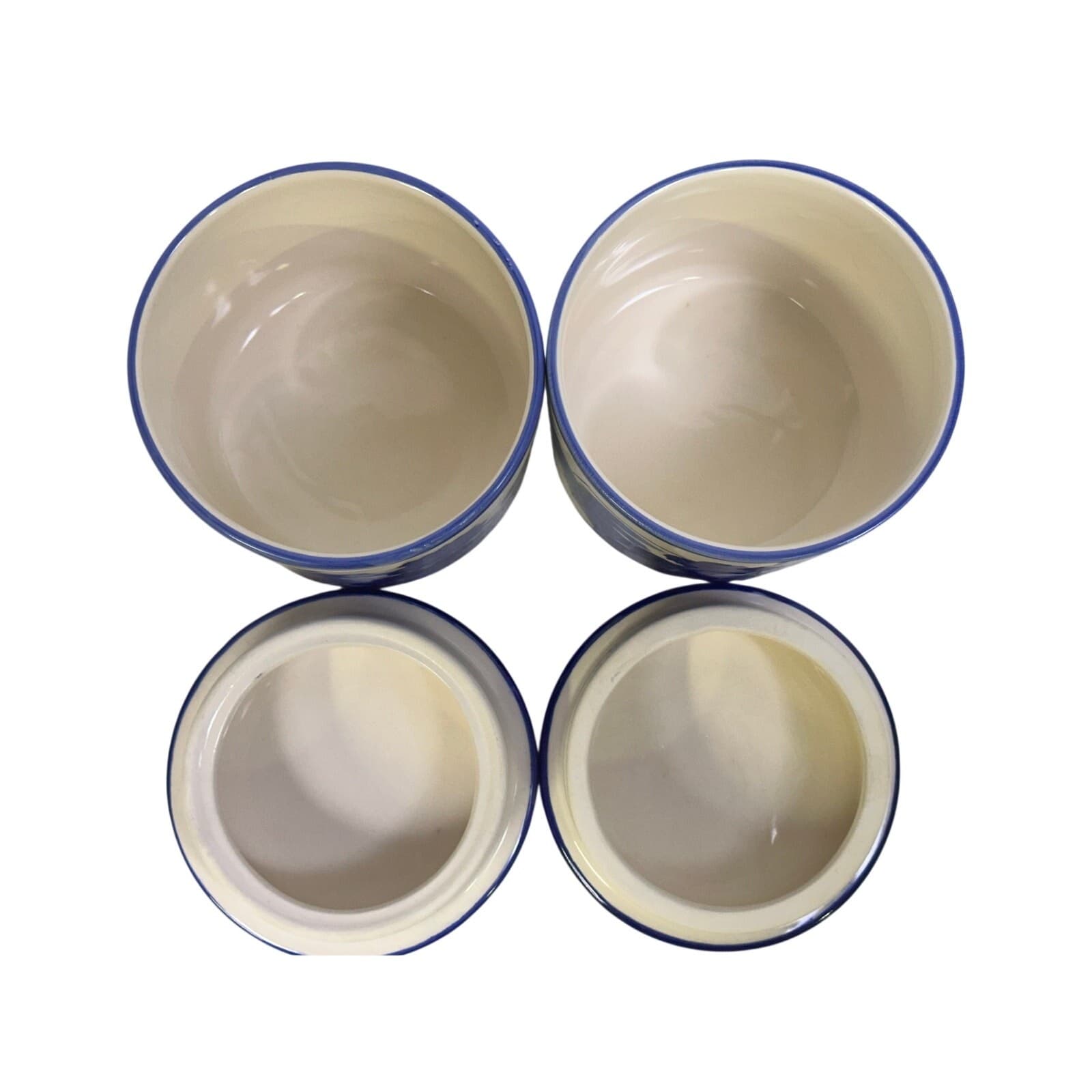 Designpac Vintage Blue/White Handpainted Grapevine Design Canisters w/Lid-Set 2 - Thumbnail 5