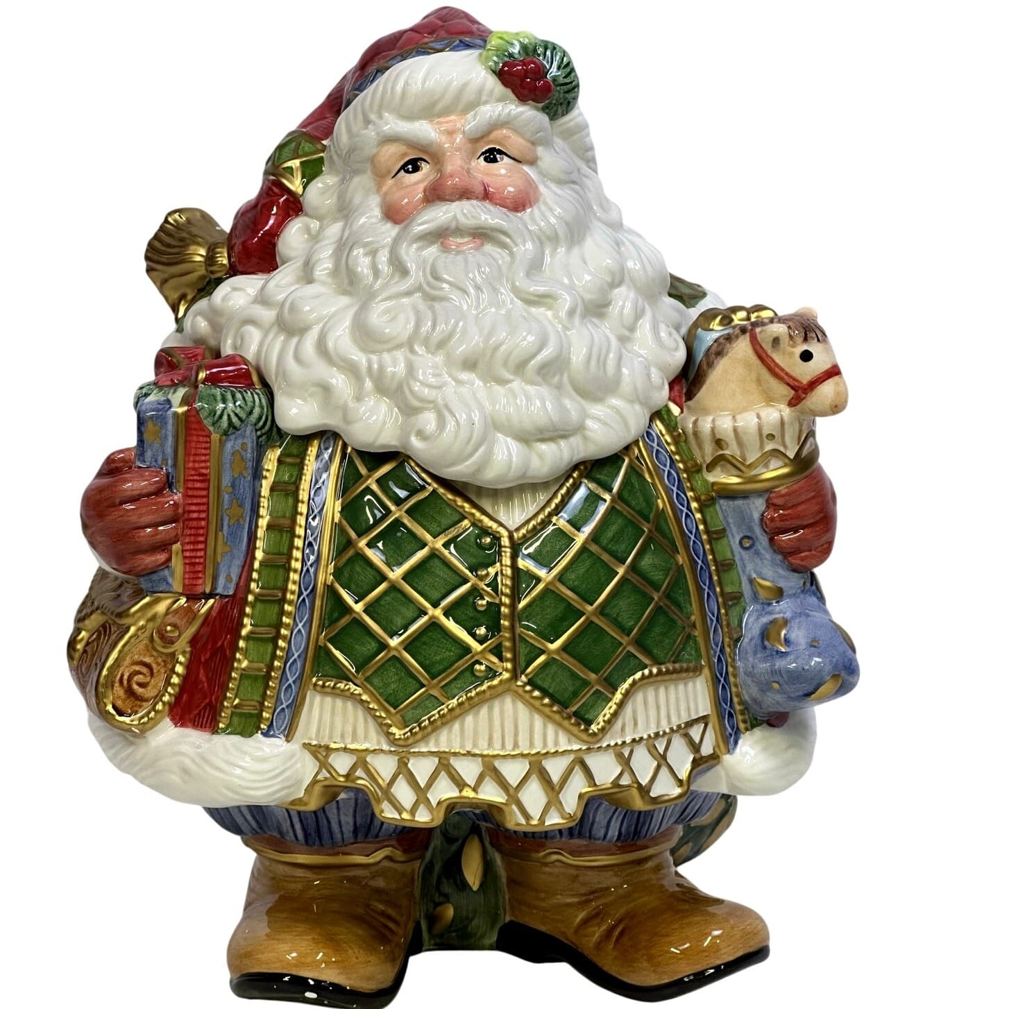 Fitz & Floyd Vintage 2003 St. Nick Large Centerpiece Cookie Jar-Rare-Stunning