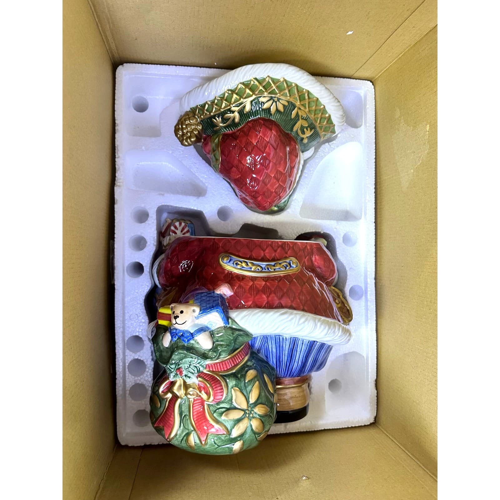 Fitz & Floyd Vintage 2003 St. Nick Large Centerpiece Cookie Jar-Rare-Stunning - Thumbnail 5