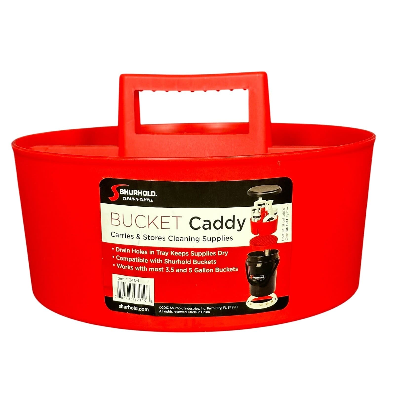SHUROLD Bucket Caddy Perforated Bottom Red NEW
