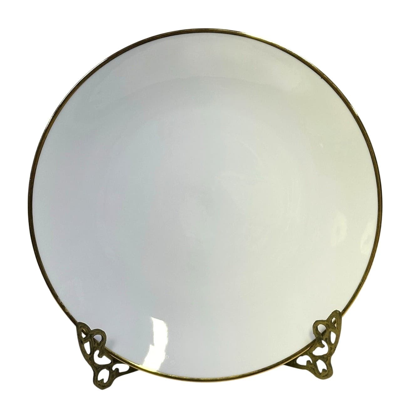 Bangladesh Elegant and Simple Gold Rim Coupe 10" Dinner Plate-Excellent