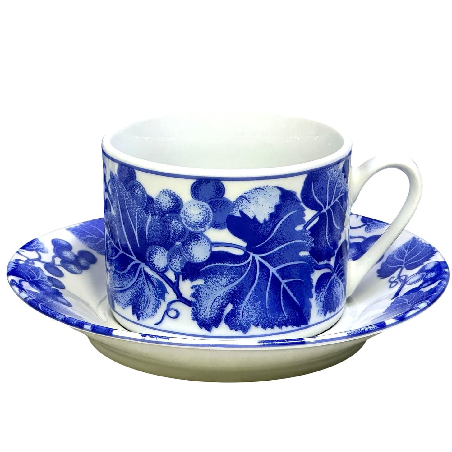 Fitz & Floyd Omnibus Bordeaux Vintage Flat Cup and Saucer-Set of 6 - Thumbnail 3