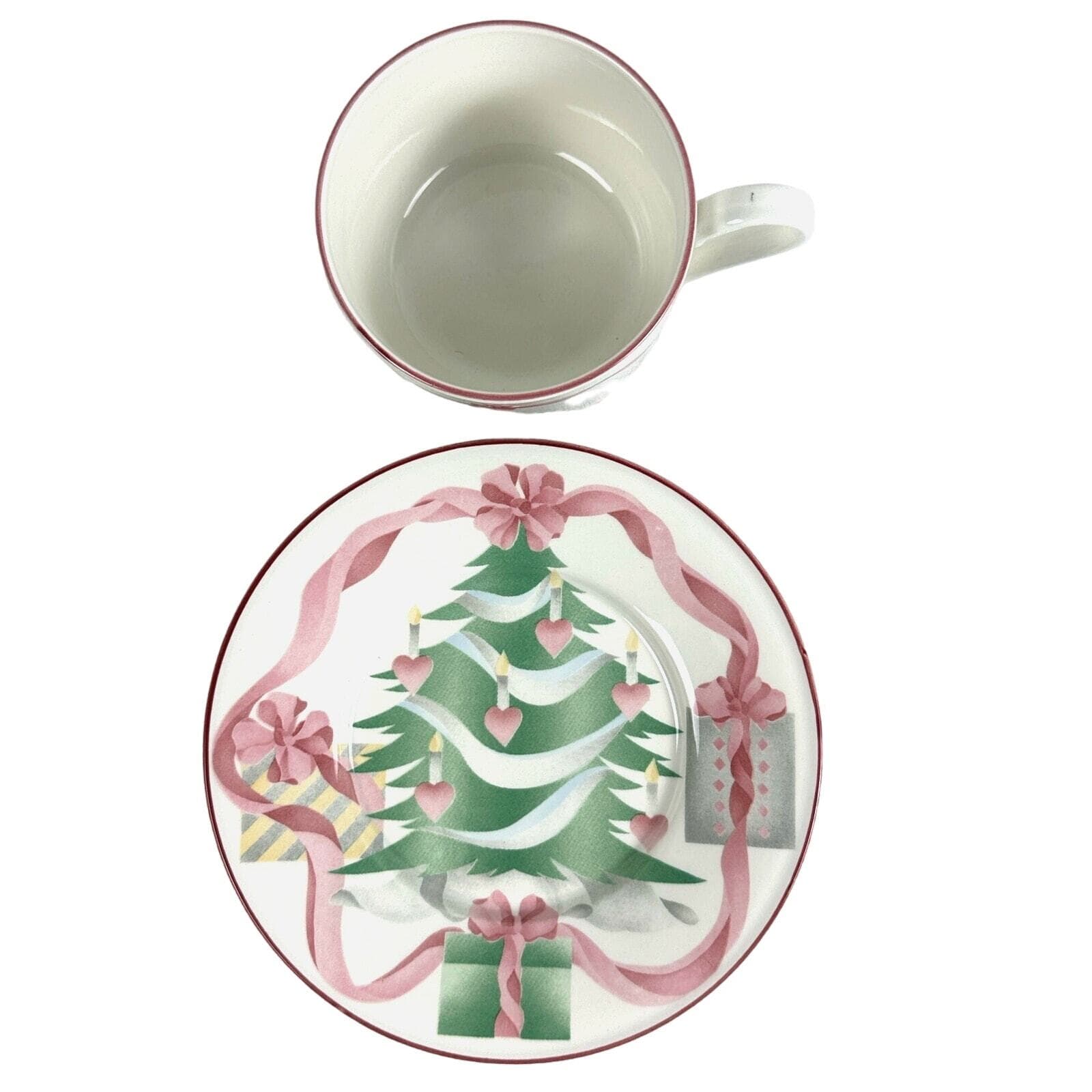 Sango Home for Christmas 1989 Korea Gold Mark # 3321 Flat Cup and Saucer Set - Thumbnail 6