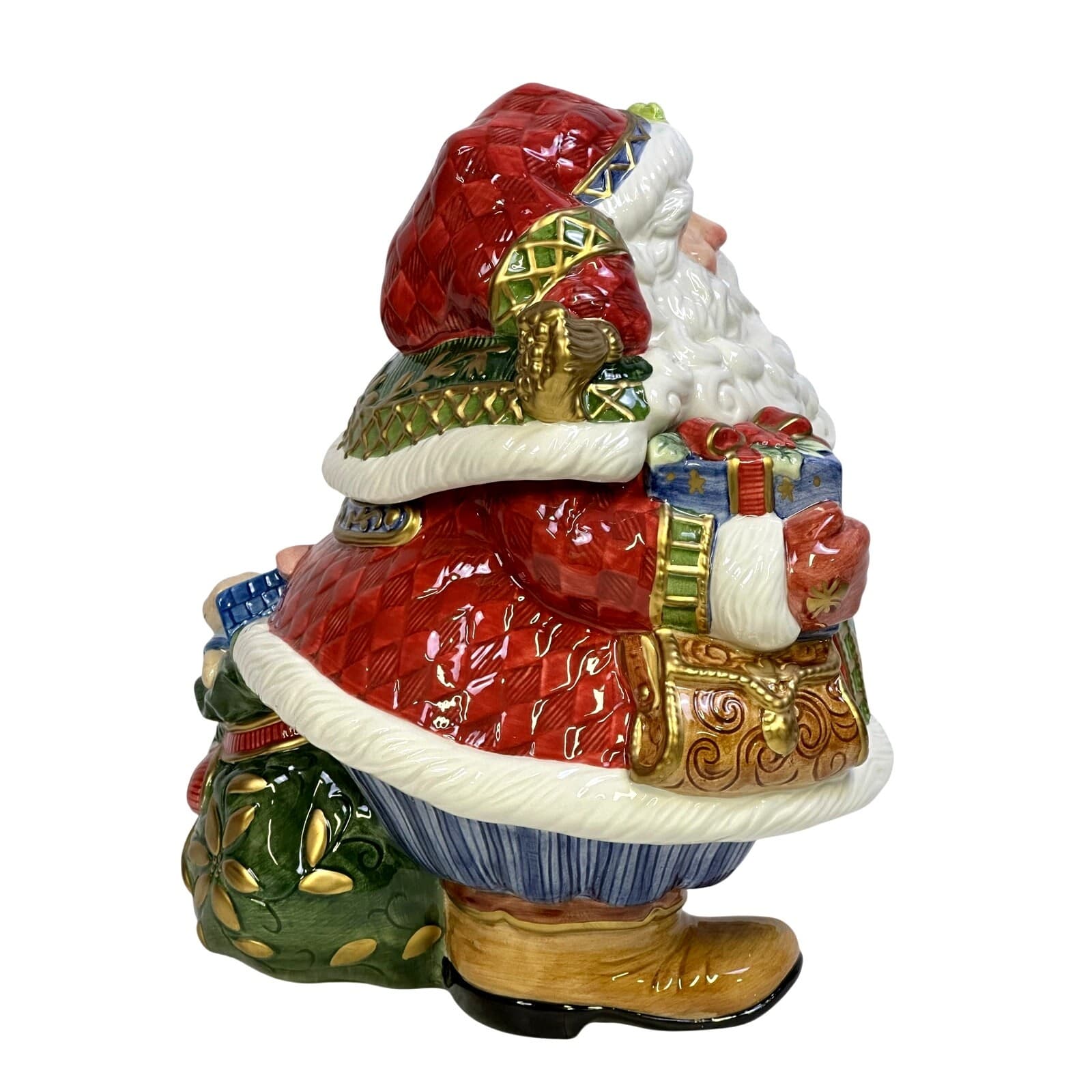 Fitz & Floyd Vintage 2003 St. Nick Large Centerpiece Cookie Jar-Rare-Stunning - Thumbnail 6