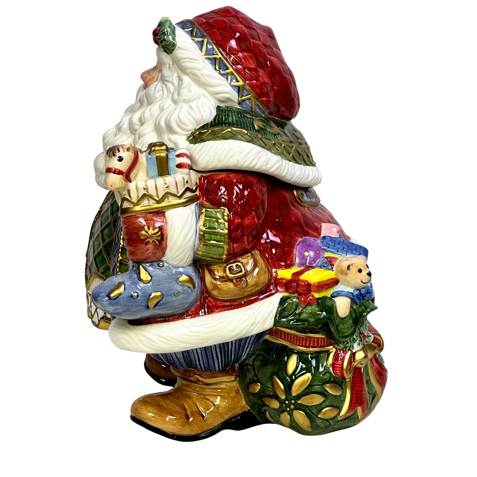 Fitz & Floyd Vintage 2003 St. Nick Large Centerpiece Cookie Jar-Rare-Stunning - Thumbnail 8
