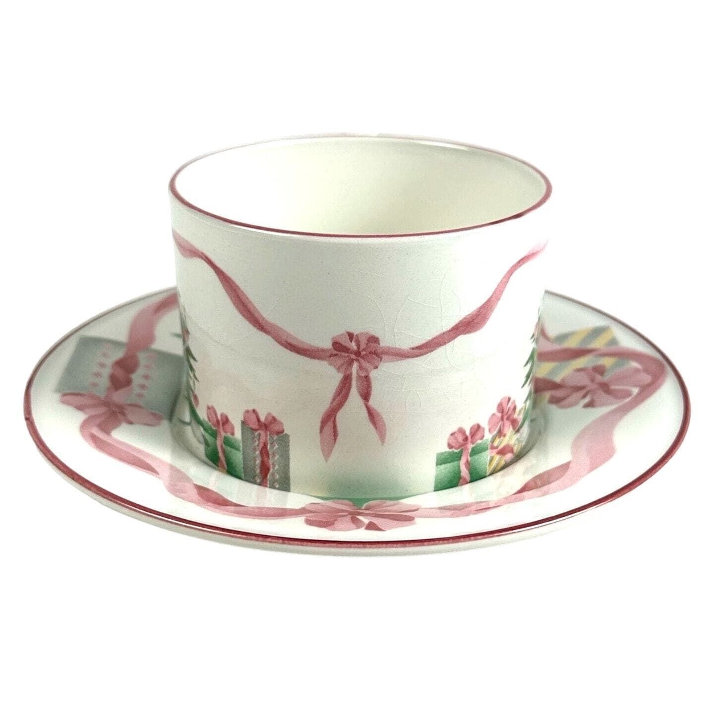 Sango Home for Christmas 1989 Korea Gold Mark # 3321 Flat Cup and Saucer Set - Thumbnail 5