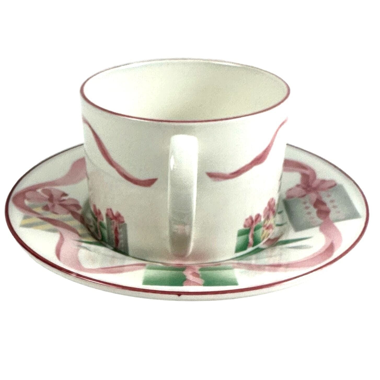 Sango Home for Christmas 1989 Korea Gold Mark # 3321 Flat Cup and Saucer Set - Thumbnail 3
