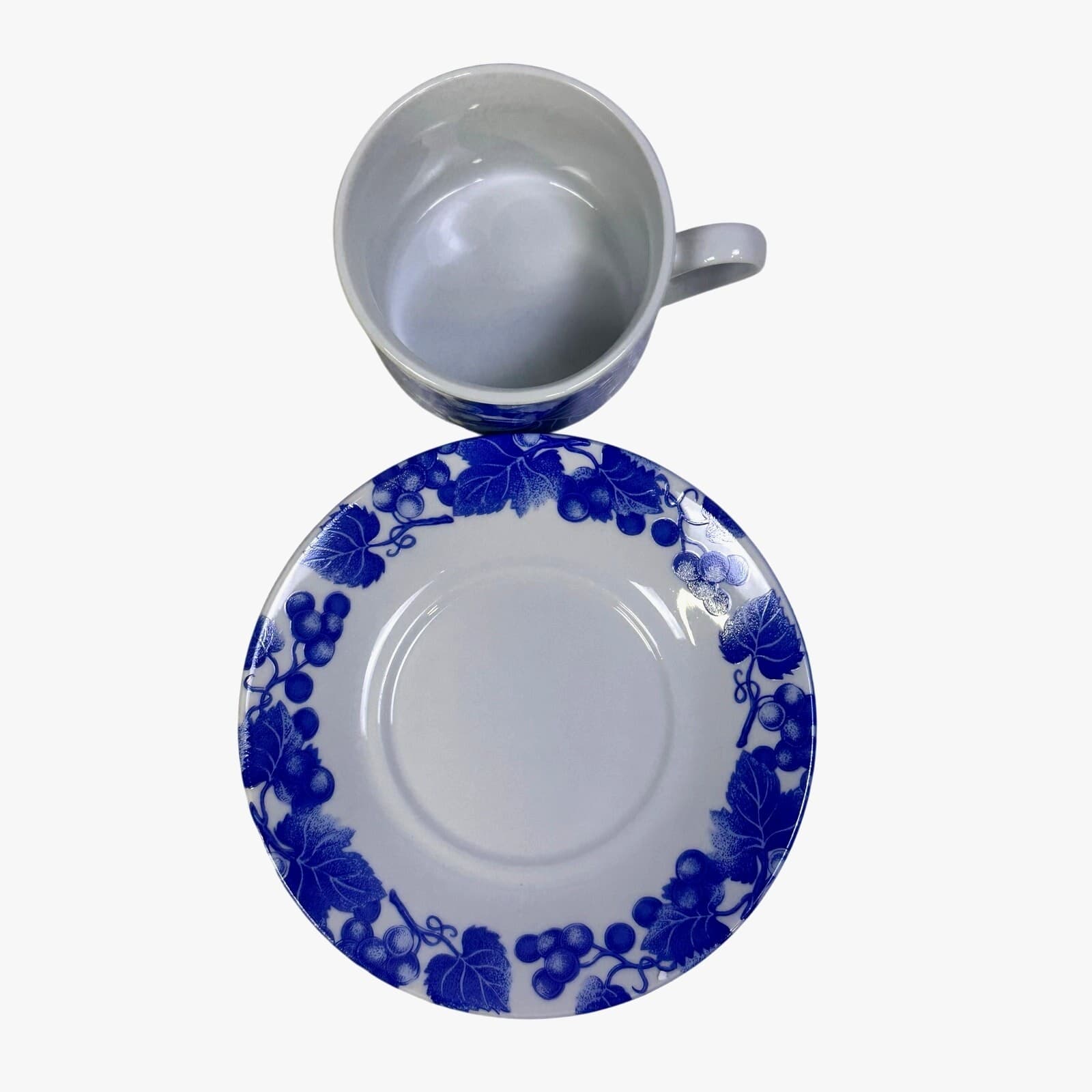 Fitz & Floyd Omnibus Bordeaux Vintage Flat Cup and Saucer-Set of 6 - Thumbnail 4