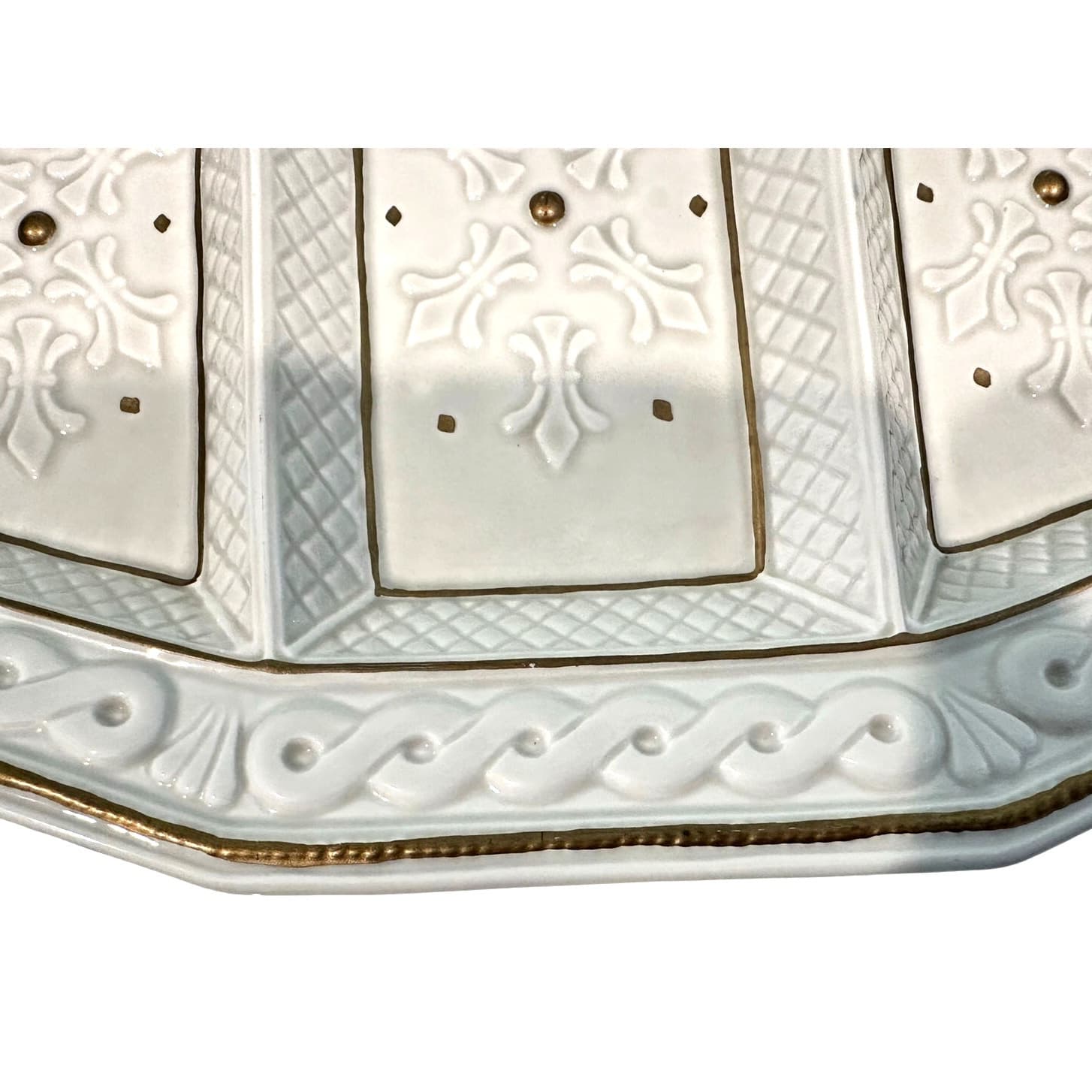 Fitz and Floyd Christmas Snowy Woods 18 x 11 Divided Serving Tray Platter-Nice! - Thumbnail 5