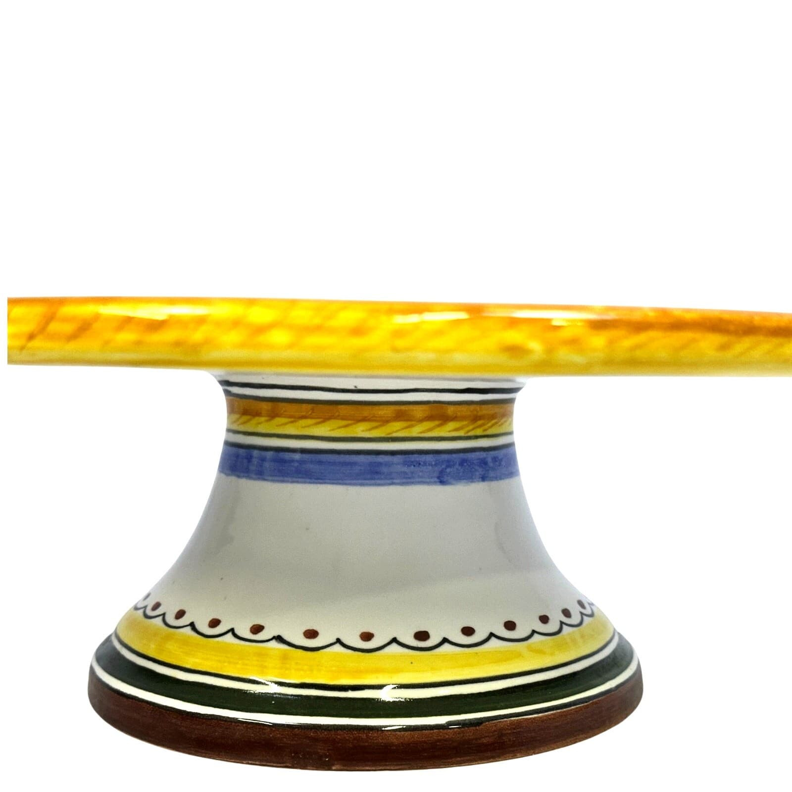 Deruta Italy Ceramic Raffaellesco Pedestal Hand Painted 12" Cake Stand-Stunning - Thumbnail 3