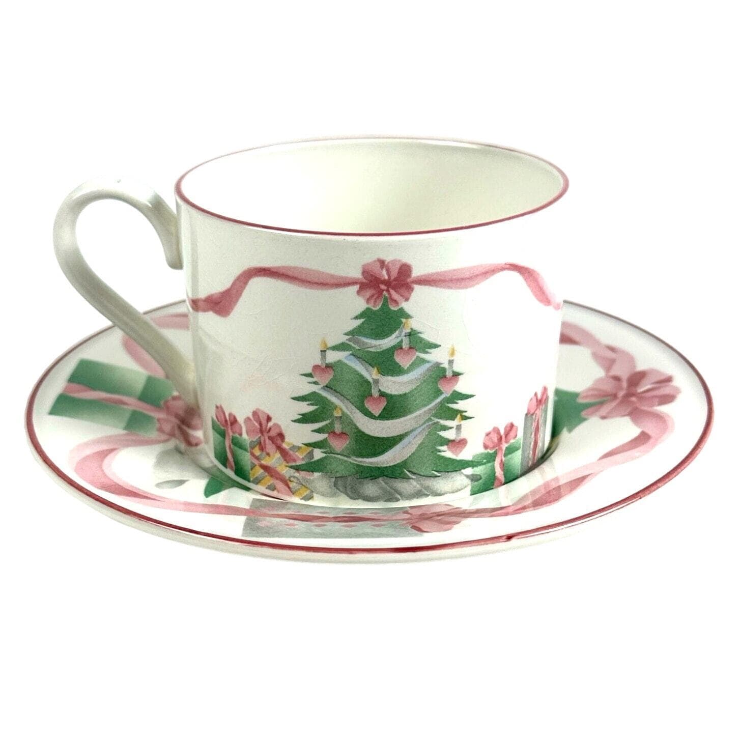 Sango Home for Christmas 1989 Korea Gold Mark # 3321 Flat Cup and Saucer Set - Thumbnail 4