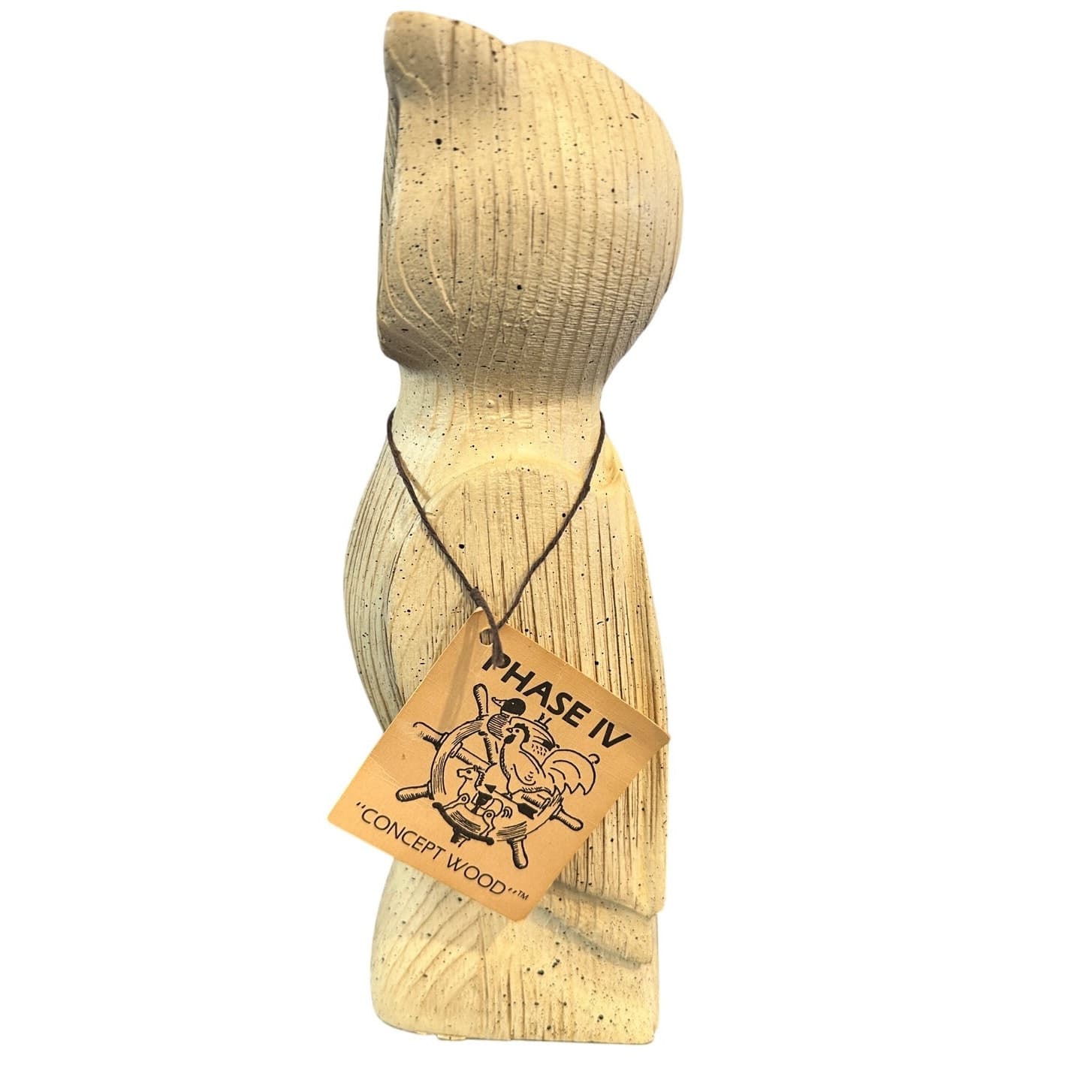 Phase IV Concept Wood Cast 9.5" Vintage Owl Figurine-Excellent and Adorable! - Thumbnail 2