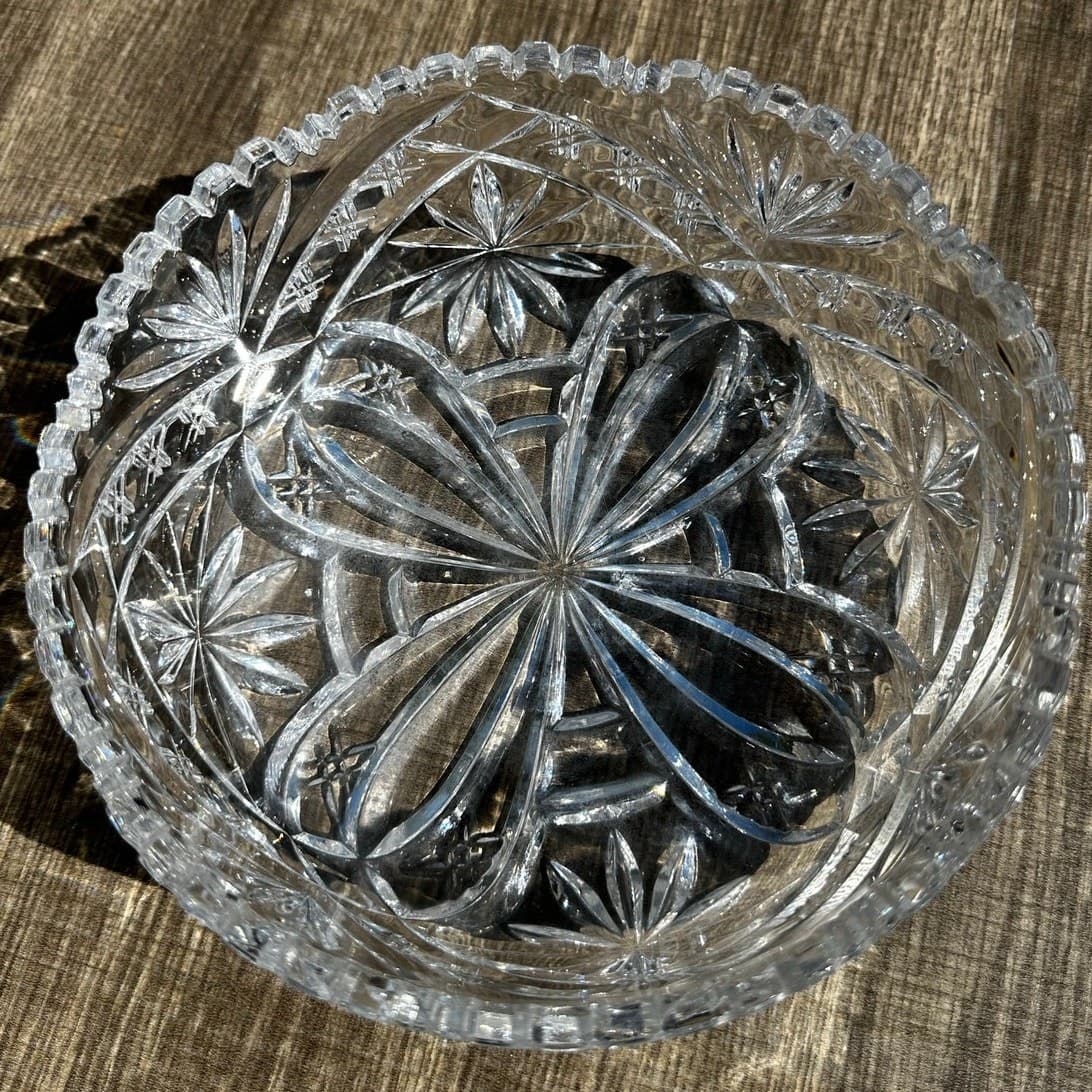American Brilliant Period Lead Cut Crystal Poland Irena 8" Accent Serving Bowl - Thumbnail 3