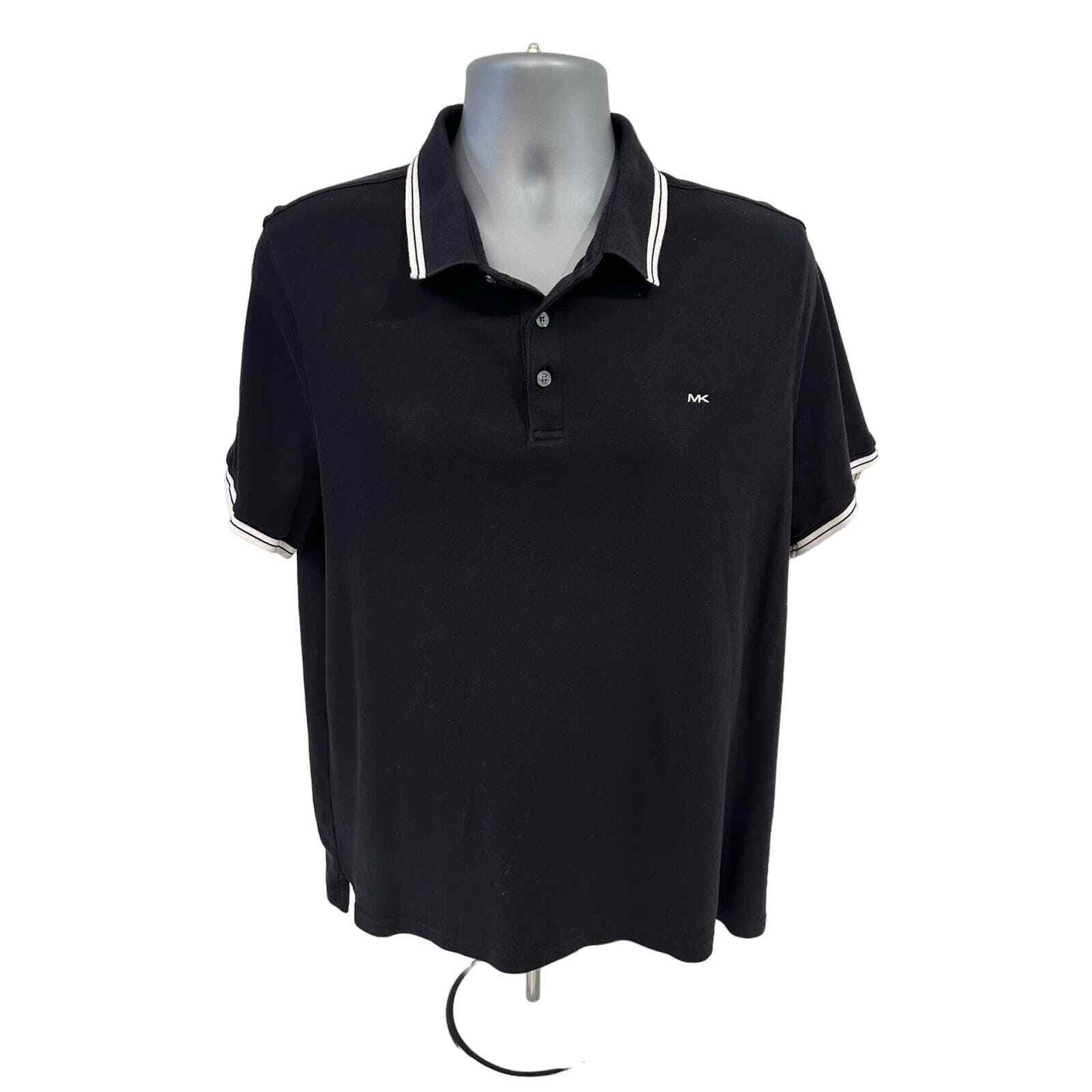 Michael Kors Black White Short Sleeve Polo Shirt-L