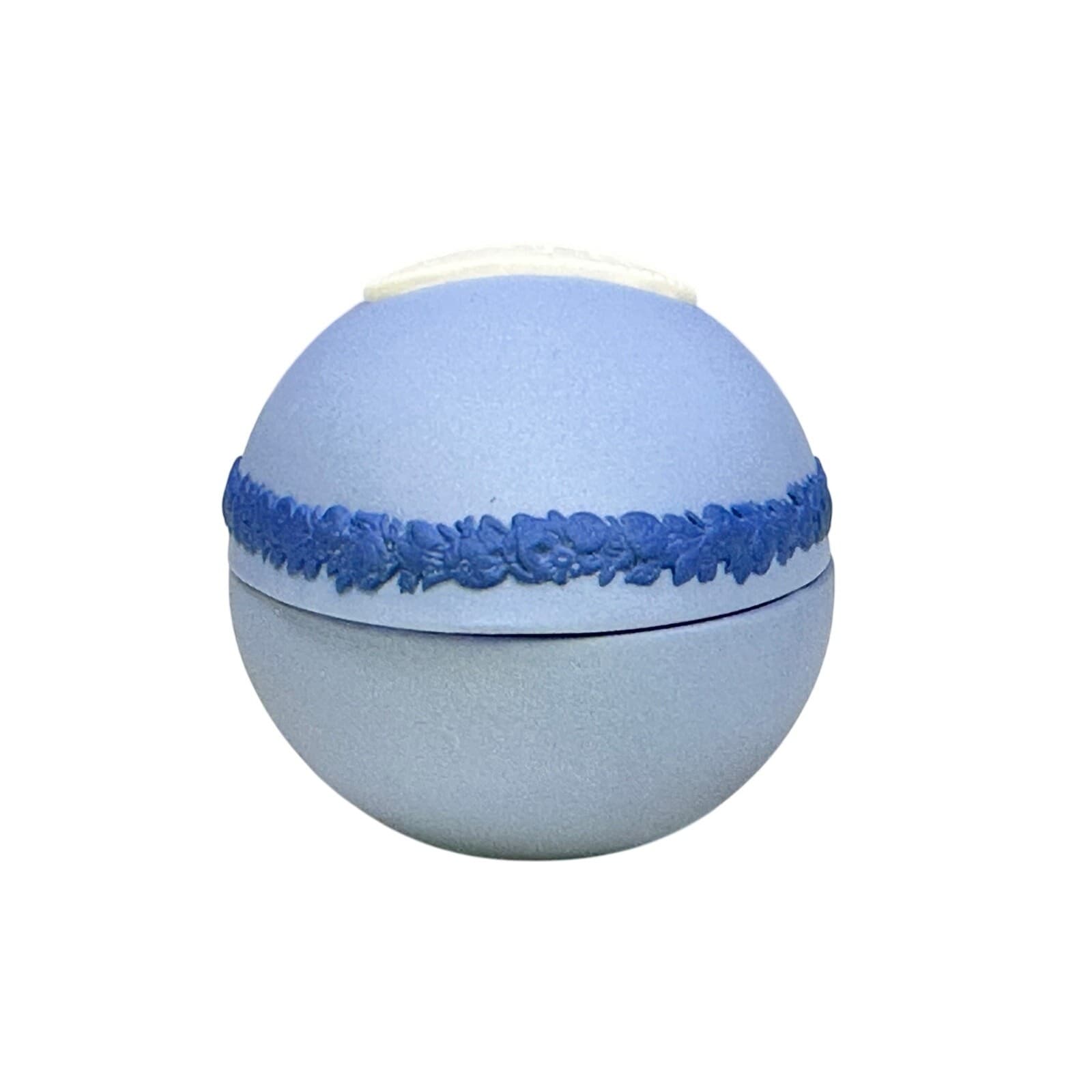 Wedgwood Jasperware Three Color 'Gigi' Egg Shaped White Blue Trinket Box and Lid - Thumbnail 3