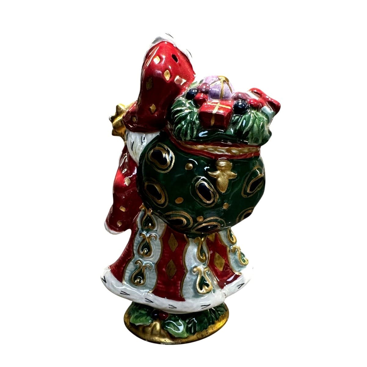 Fitz and Floyd Vintage Holiday Classics Florentine Santa Claus 5" Salt Shaker - Thumbnail 3