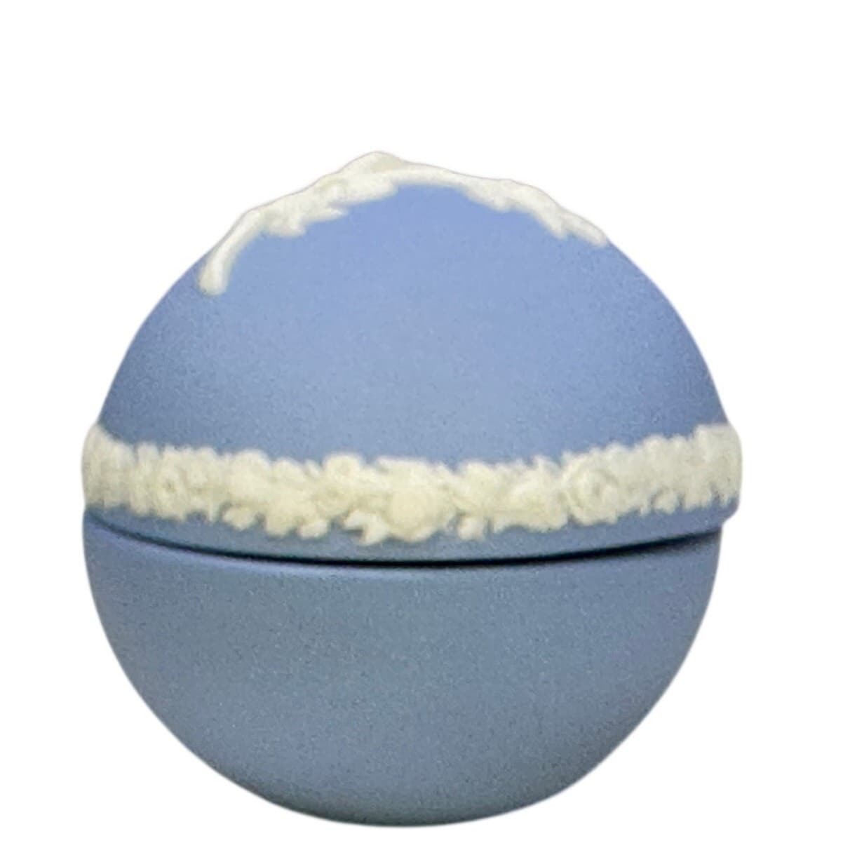 Wedgwood Blue Jasperware Vintage White Cupid Cherub Egg Shaped Trinket Box w/Lid - Thumbnail 3