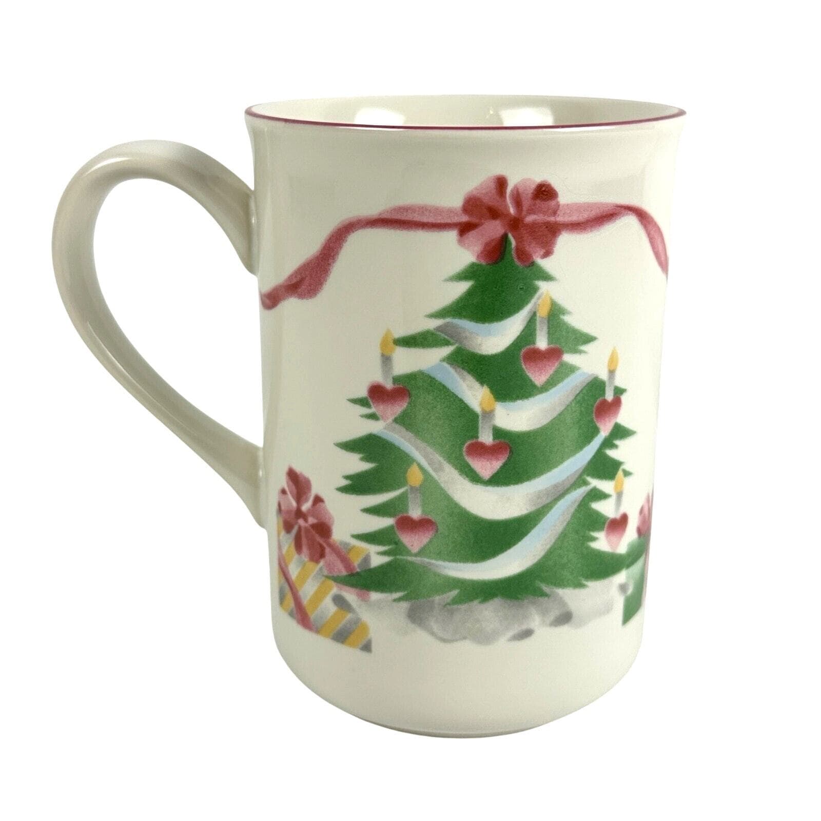Sango Home for Christmas 1992 Indonesia Black Mark #4829 Tall Mug 4.25"