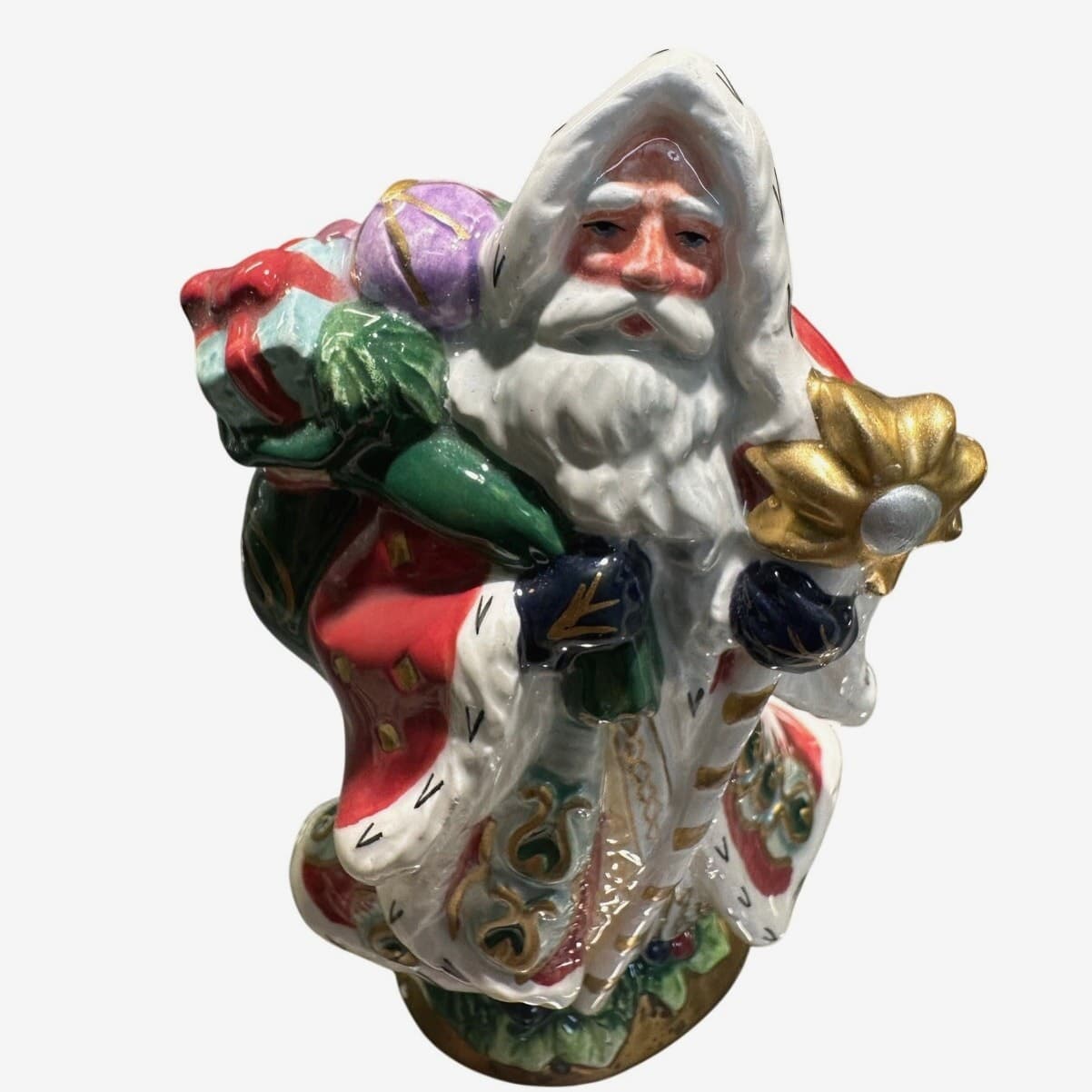 Fitz and Floyd Vintage Holiday Classics Florentine Santa Claus 5" Salt Shaker - Thumbnail 2