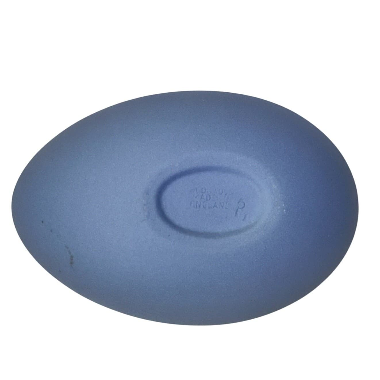 Wedgwood Blue Jasperware Vintage White Cupid Cherub Egg Shaped Trinket Box w/Lid - Thumbnail 7