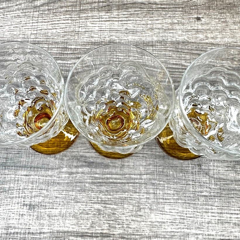 Abigail's Portugal Rare Blown Amber Base Grape Iced Tea Footed Goblets-Set of 3 - Thumbnail 8
