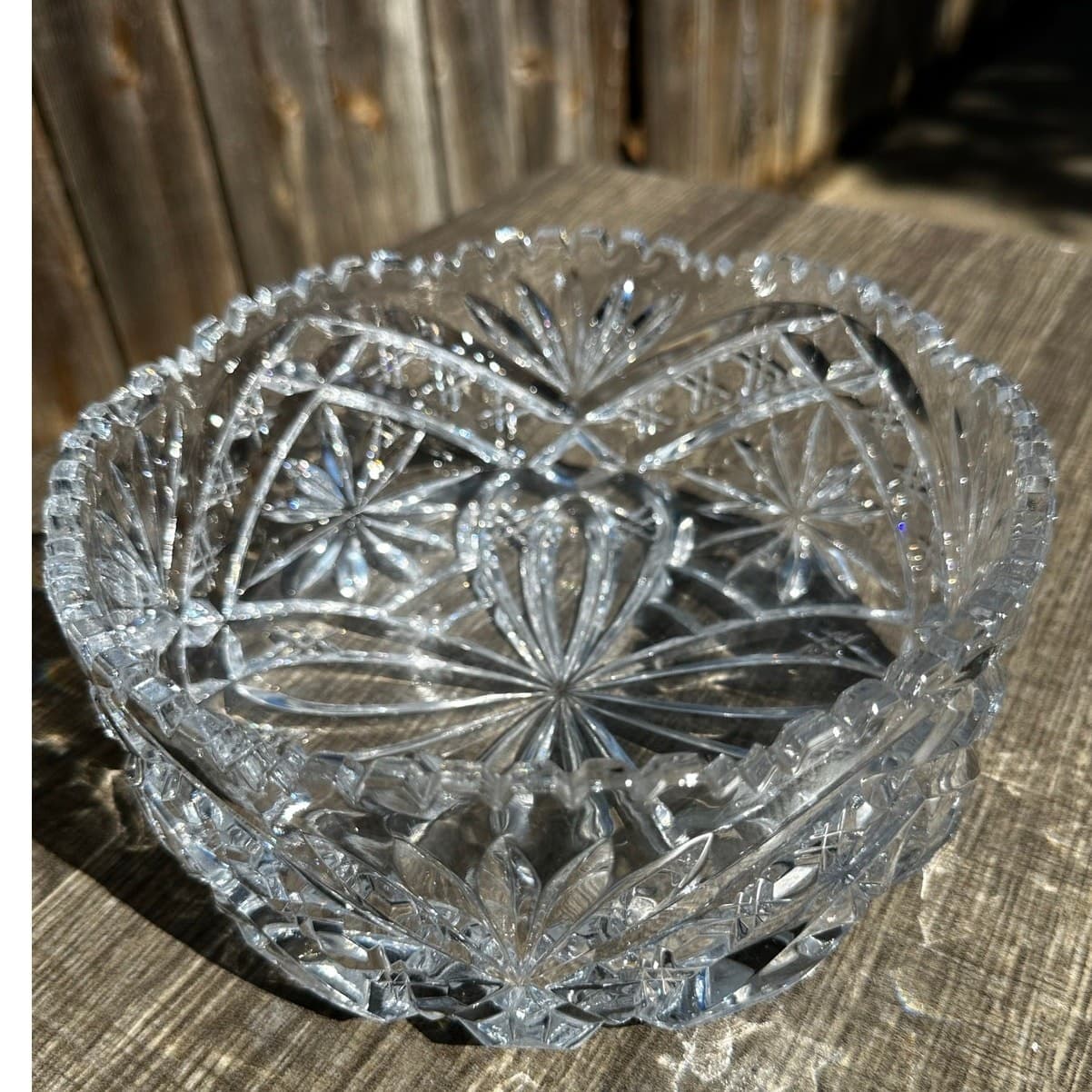 American Brilliant Period Lead Cut Crystal Poland Irena 8" Accent Serving Bowl - Thumbnail 5