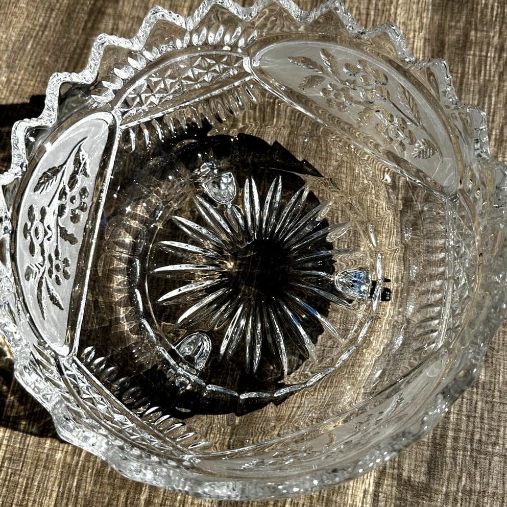 Flora Collection-Crystal Clear Industries Yugoslavia Vintage Footed Accent Bowl - Thumbnail 4