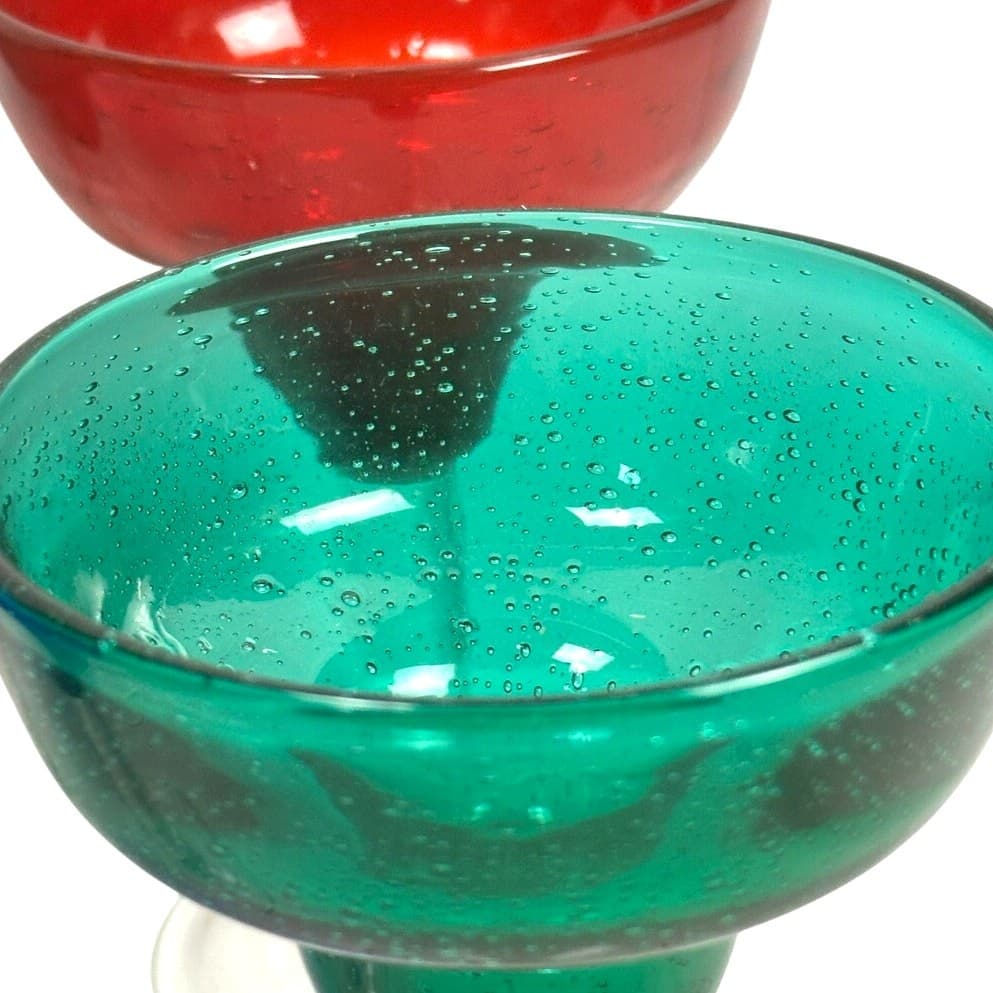 Vibrant Colorful Heavy Bubble Glass Margarita Glasses-Set of 6-Fun and Festive! - Thumbnail 6
