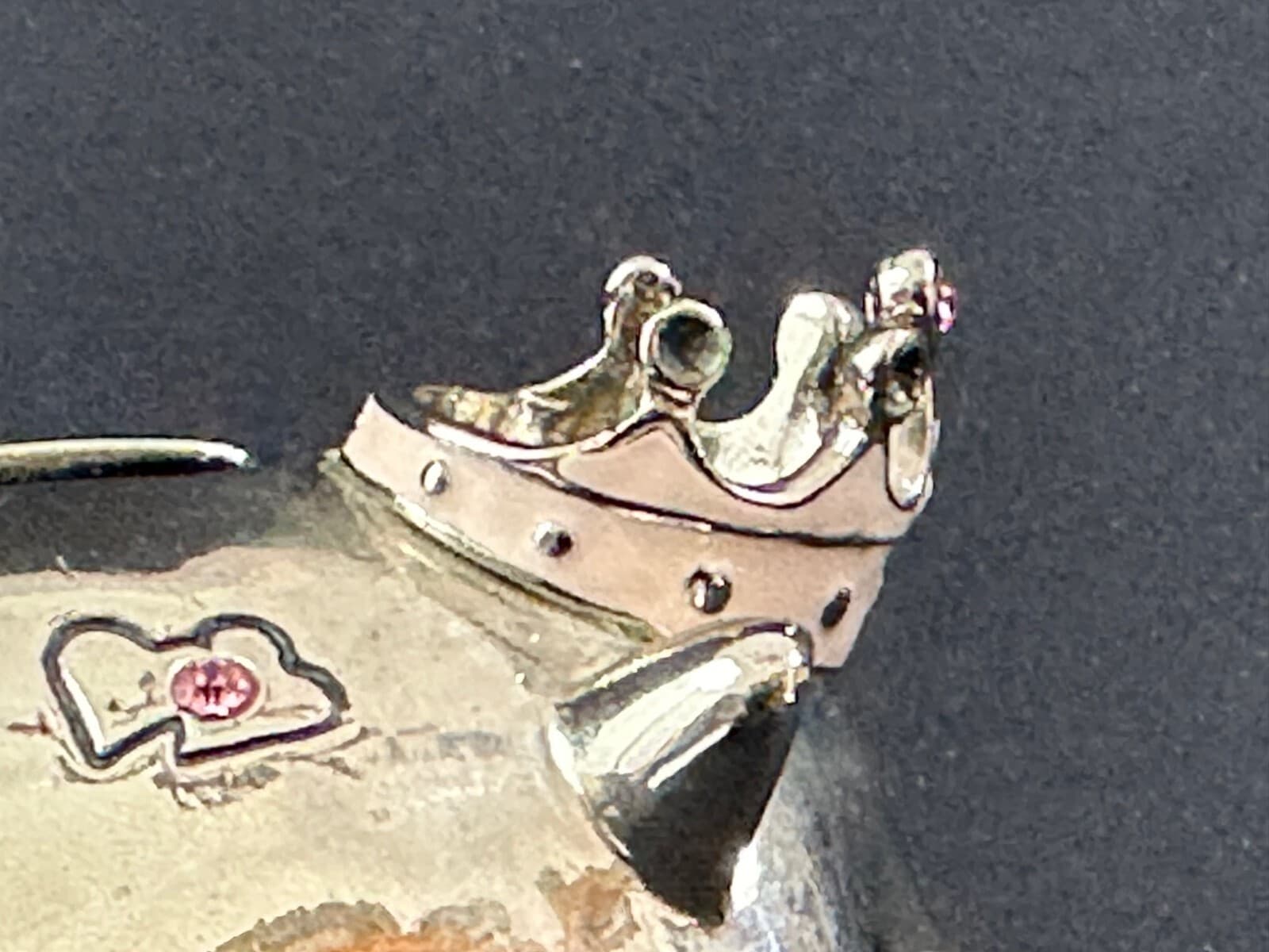 MUD PIE "Welcome Little Princess" Silver with Pink Jewels Vintage Piggy Bank - Thumbnail 8