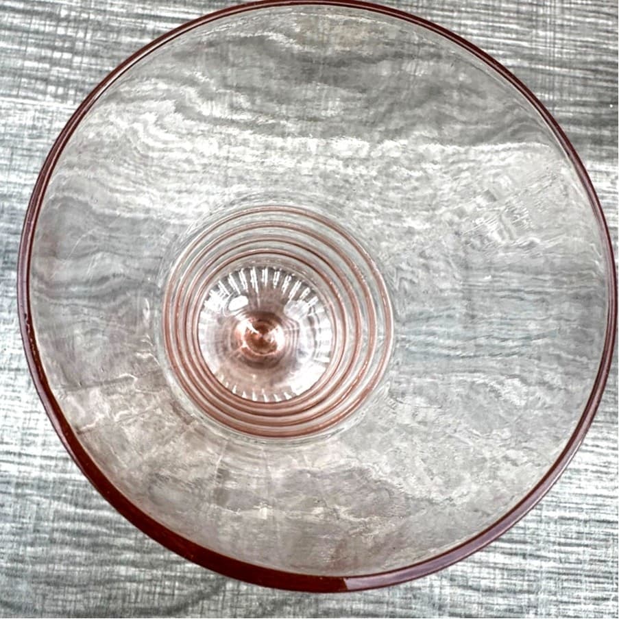 1930's-40's Vintage Pink Depression Glass Footed Soda Fountain Tumblers Set of 5 - Thumbnail 8