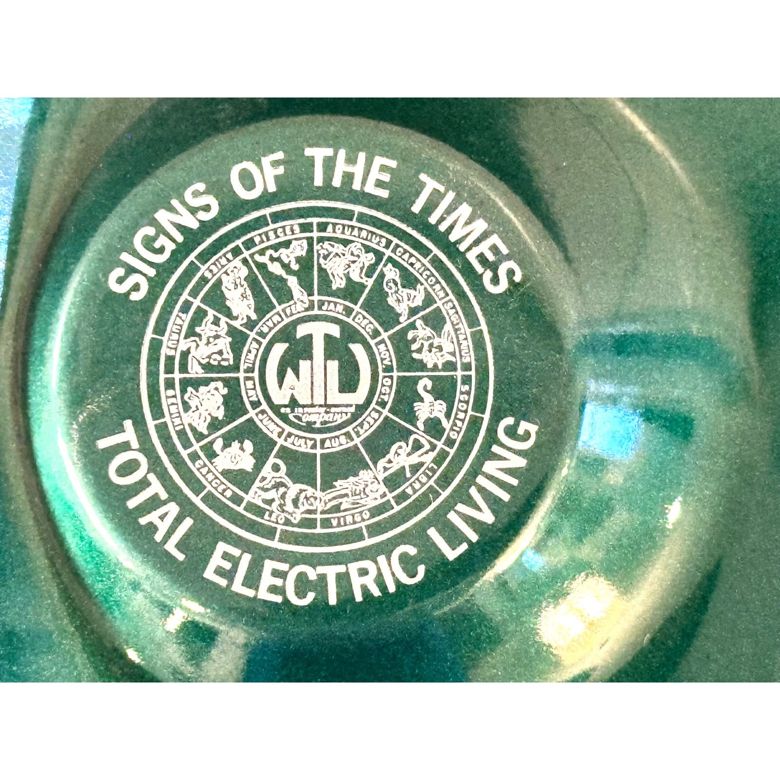 WTU "Signs of the Times" Mid-Century Metal Ash Tray with Zodiac-Excellent! - Thumbnail 2