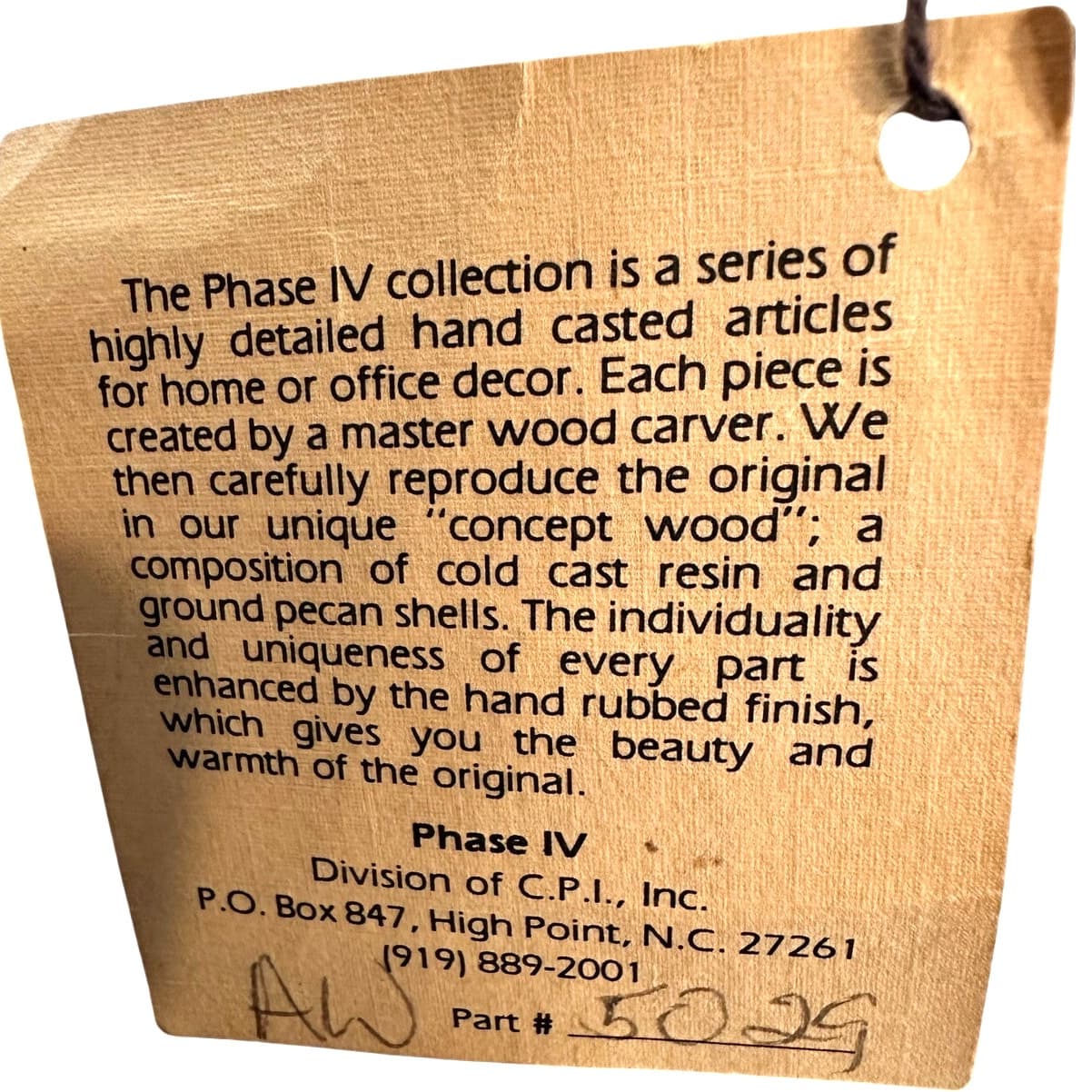 Phase IV Concept Wood Cast 9.5" Vintage Owl Figurine-Excellent and Adorable! - Thumbnail 7