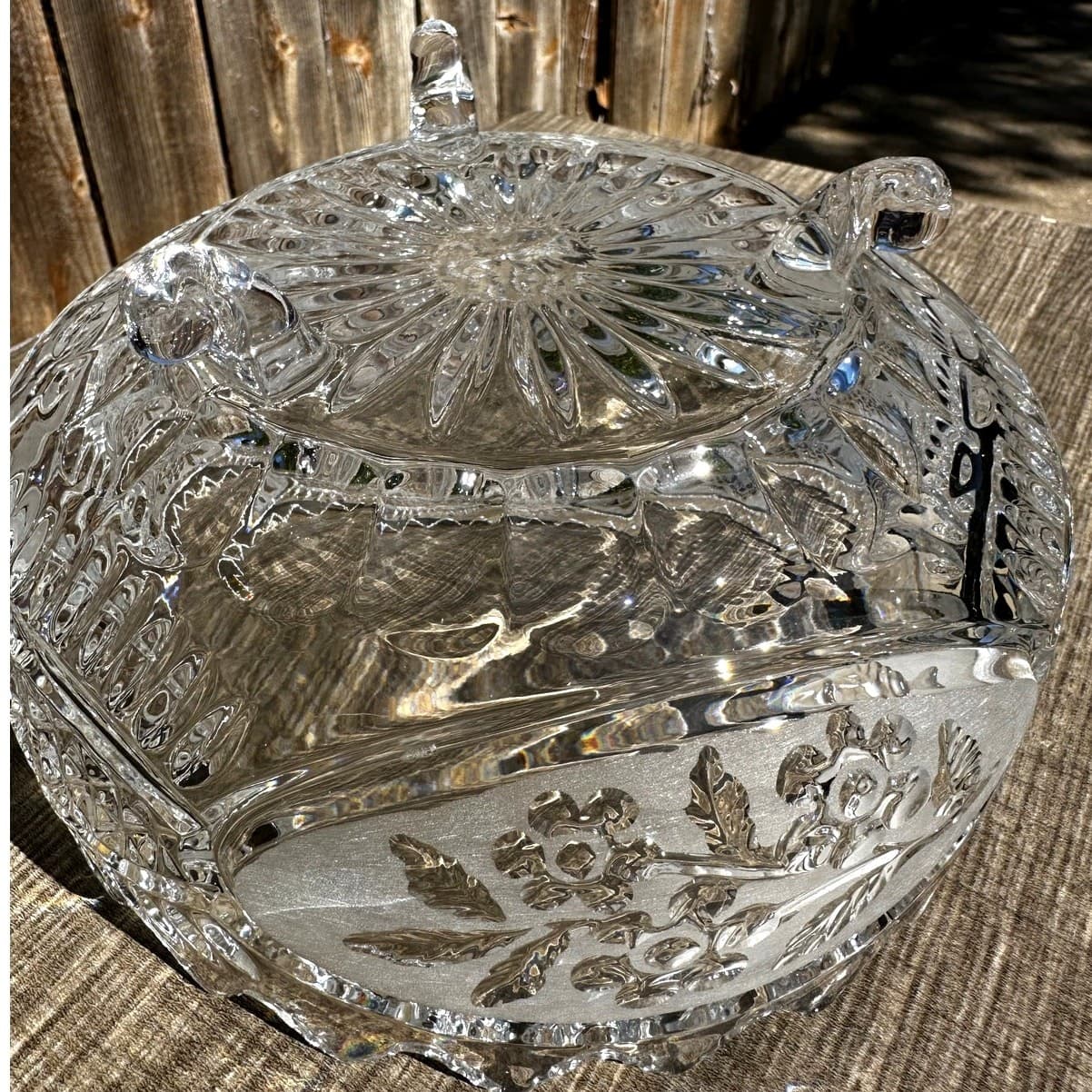 Flora Collection-Crystal Clear Industries Yugoslavia Vintage Footed Accent Bowl - Thumbnail 7