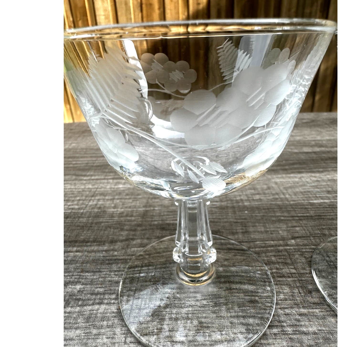 Libbey Crystal Garland Retired Blown Glass Vintage Low Sherbet Champagne-Set 2 - Thumbnail 2