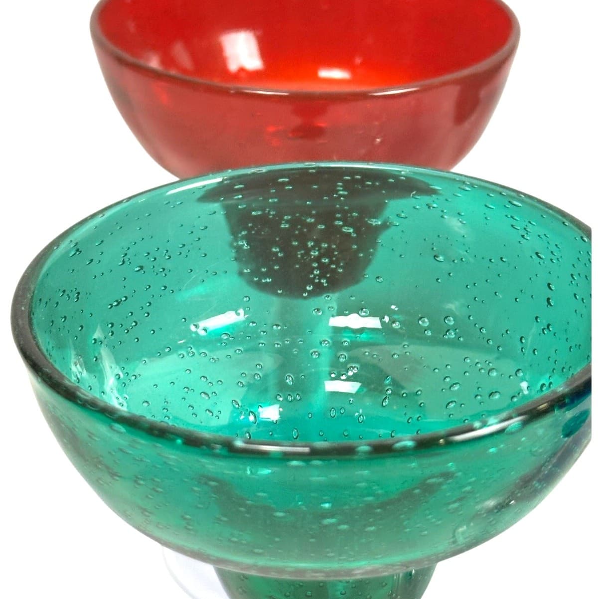 Vibrant Colorful Heavy Bubble Glass Margarita Glasses-Set of 6-Fun and Festive! - Thumbnail 2