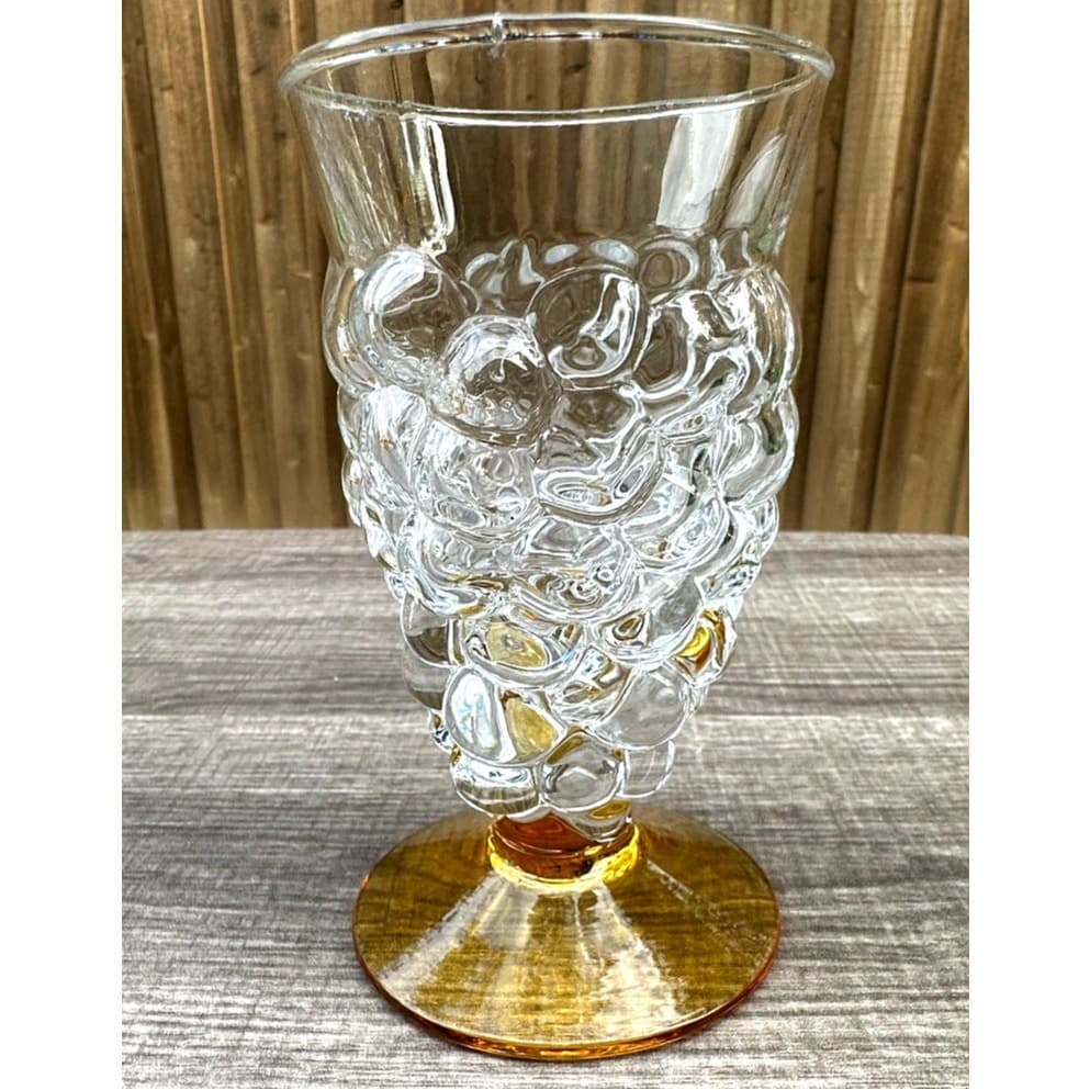 Abigail's Portugal Rare Blown Amber Base Grape Iced Tea Footed Goblets-Set of 3 - Thumbnail 2