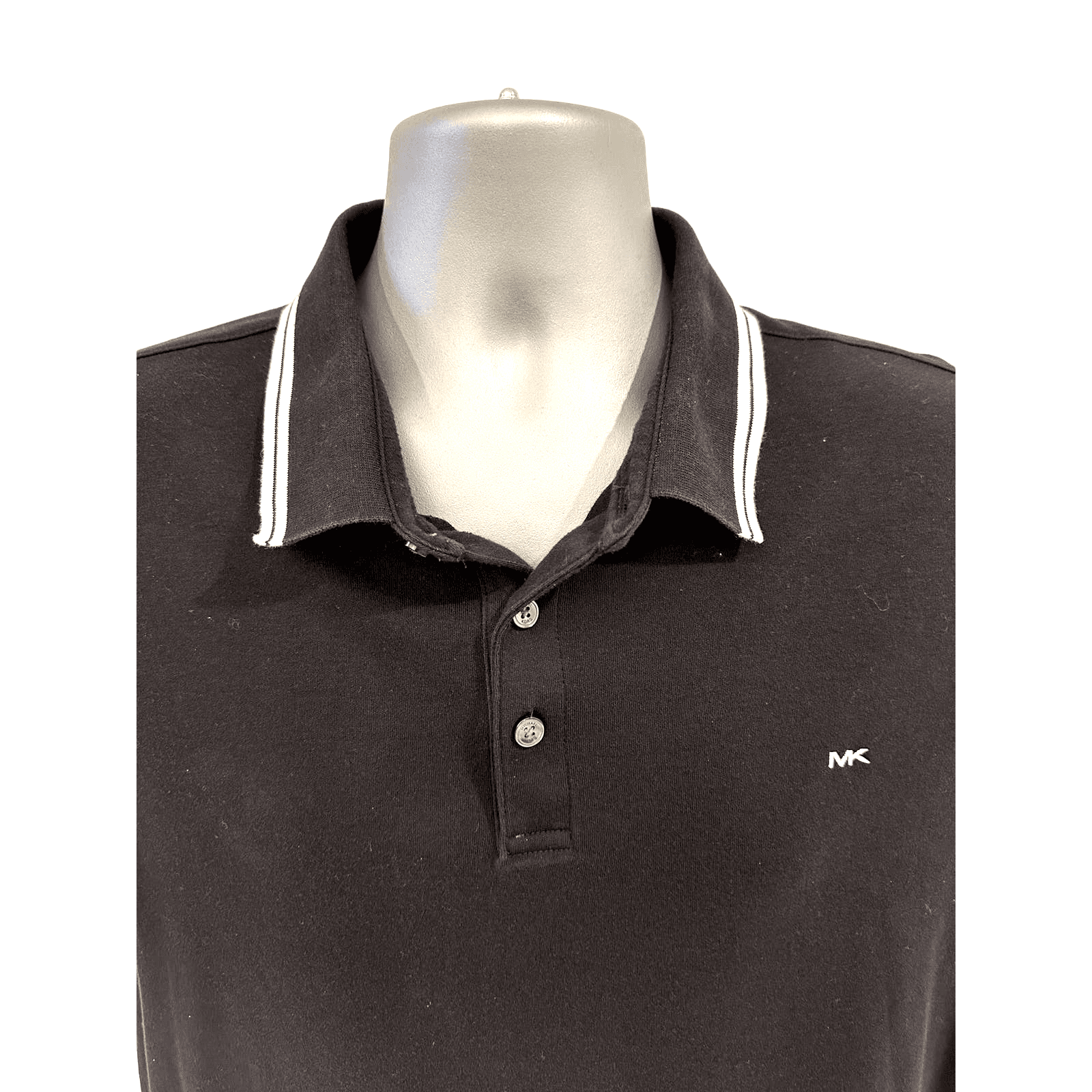 Michael Kors Black White Short Sleeve Polo Shirt-L - Thumbnail 3