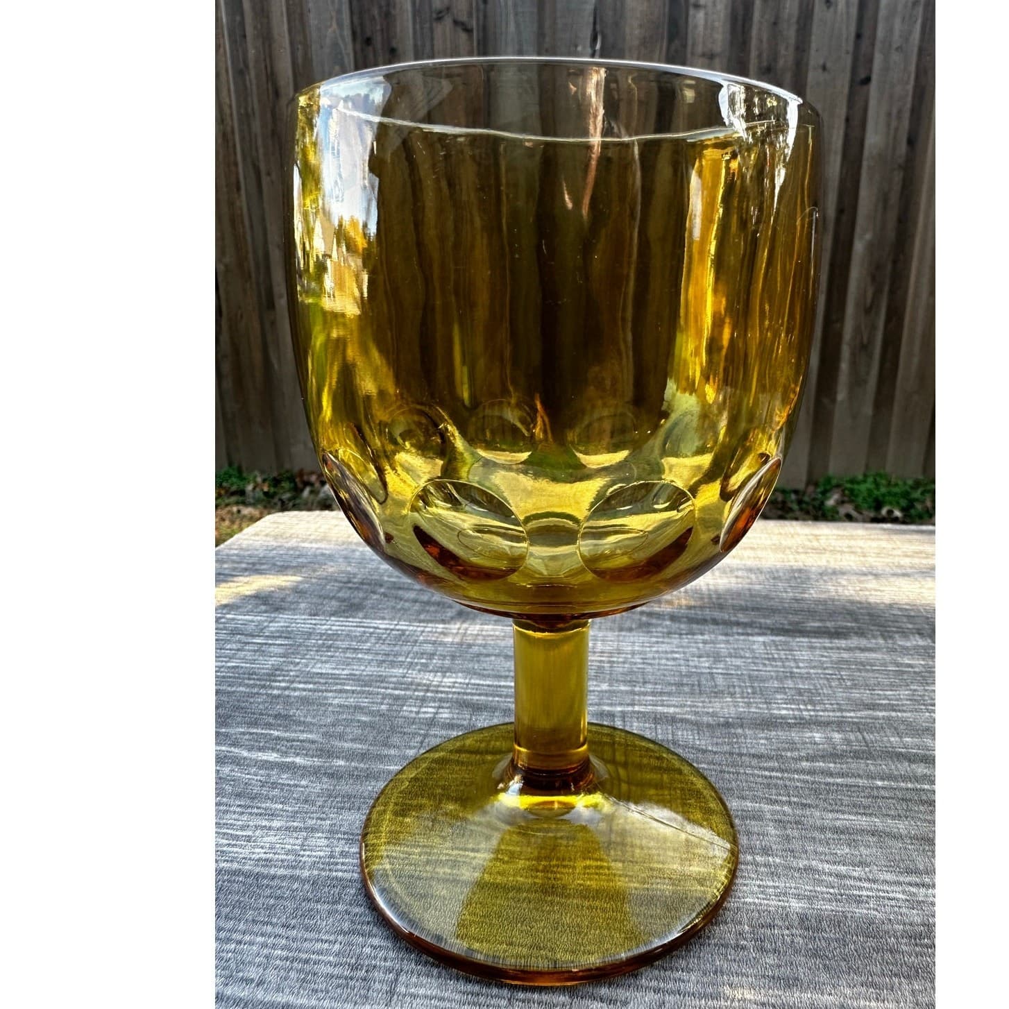 Bartlet Collins Vintage Amber Thumbprint 6" Goblets/Schooners-Excellent-Set of 4 - Thumbnail 2