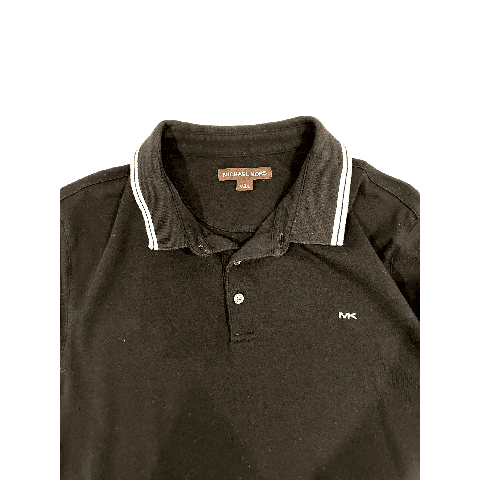 Michael Kors Black White Short Sleeve Polo Shirt-L - Thumbnail 4