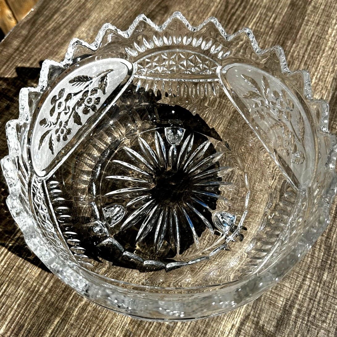 Flora Collection-Crystal Clear Industries Yugoslavia Vintage Footed Accent Bowl - Thumbnail 6