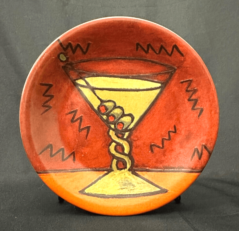 Carolyn Oltman Art in Motion "Martini Glass" Certified International-4 Plate Set - Thumbnail 4