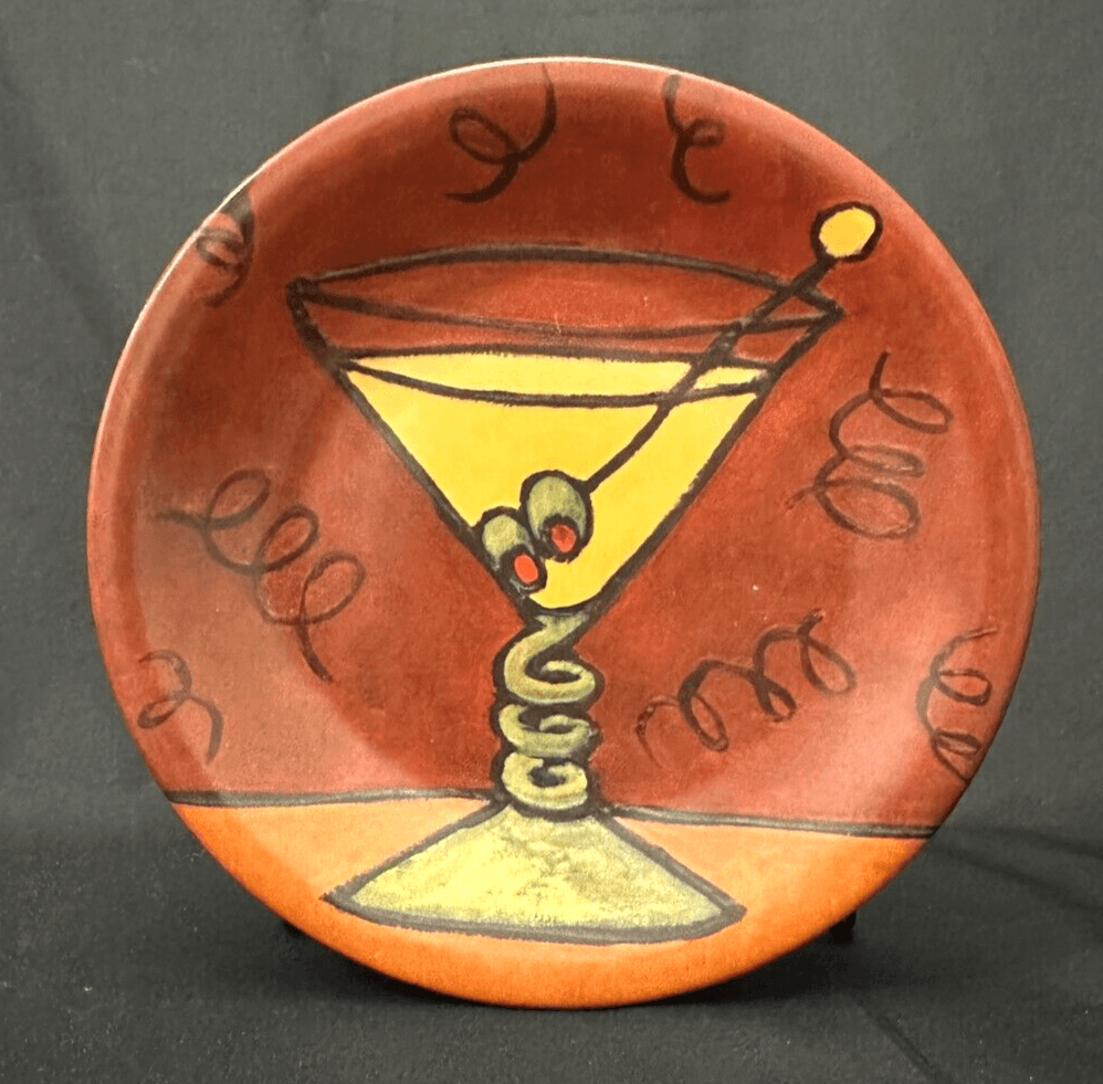 Carolyn Oltman Art in Motion "Martini Glass" Certified International-4 Plate Set - Thumbnail 3