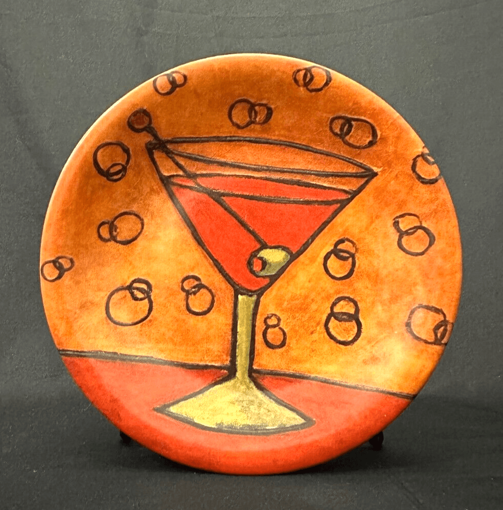 Carolyn Oltman Art in Motion "Martini Glass" Certified International-4 Plate Set - Thumbnail 2