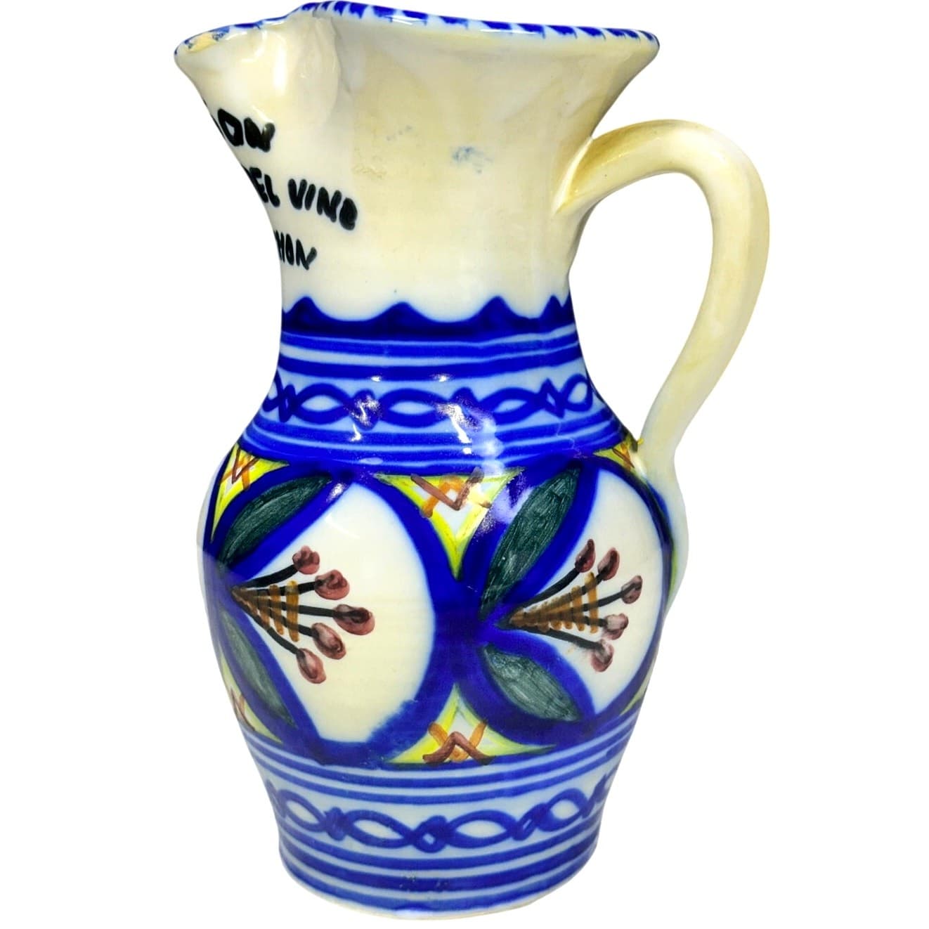 Chinchon Madrid Spain Handcrafted Vintage Pottery Sangria Pitcher/Jug