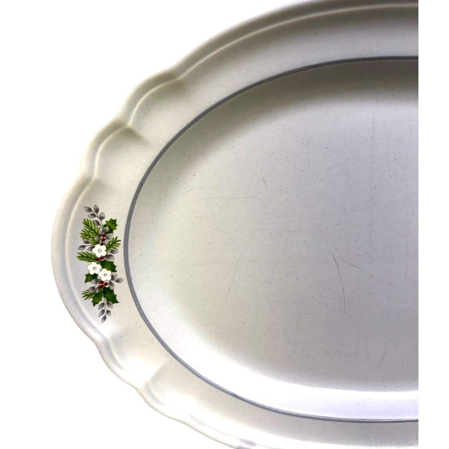 Pfaltzgraff Retired 1984-1993 'Christmas Heirloom' 14.5" Oval Serving Platter - Thumbnail 2